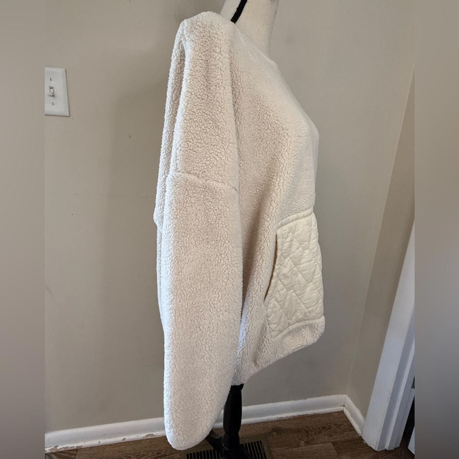 Other JoyLab cream Sherpa jacket quilted kangaroo pocket SZ XXL Size XXL / US 16-18 / IT 52-54 - 2 Thumbnail