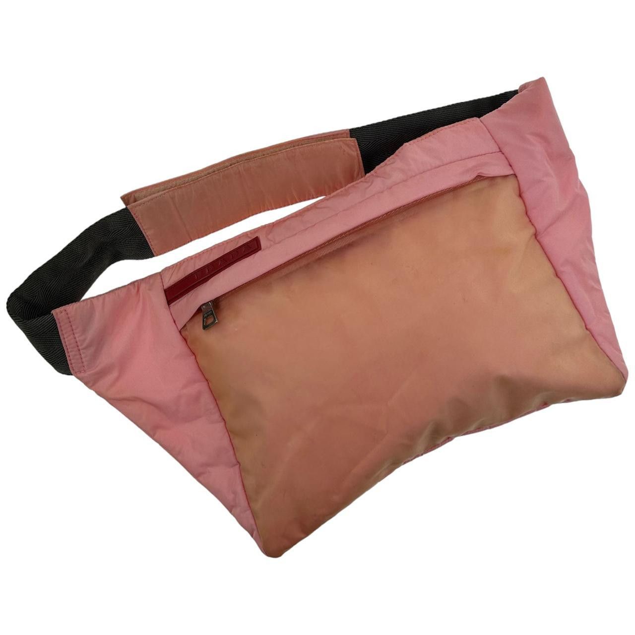 image of Vintage 1999 Prada Transparent Pocket Waist Bag in Pink, Women's