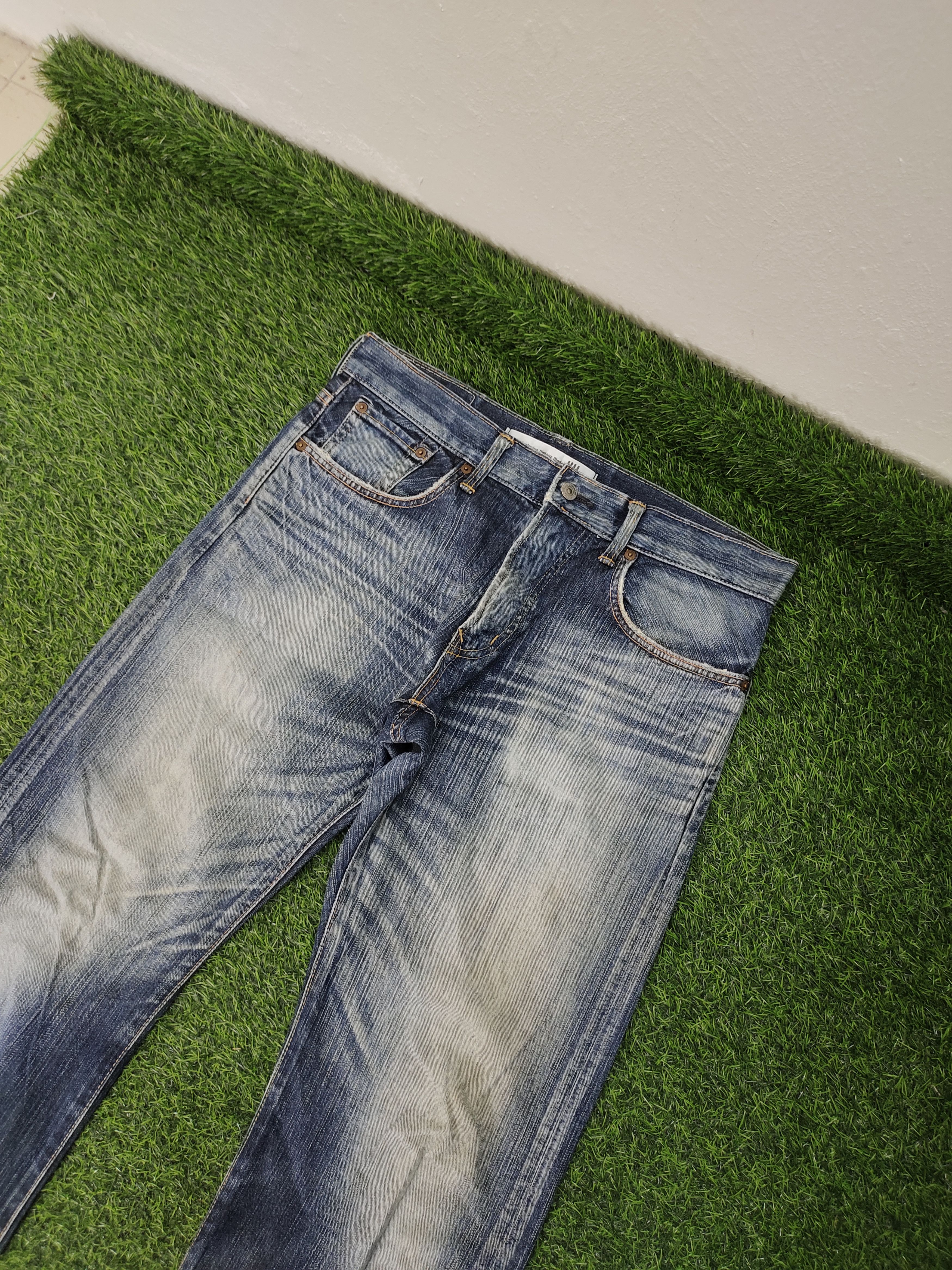 If Six Was Nine Vintage 90s Edwin Xv Distress Faded Clawmark Denim Jeans Size US 32 / EU 48 - 2 Thumbnail