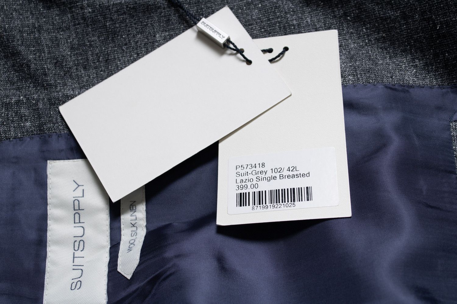 Suitsupply Suitsupply, grey Lazio single breasted suit Size 42L - 5 Thumbnail