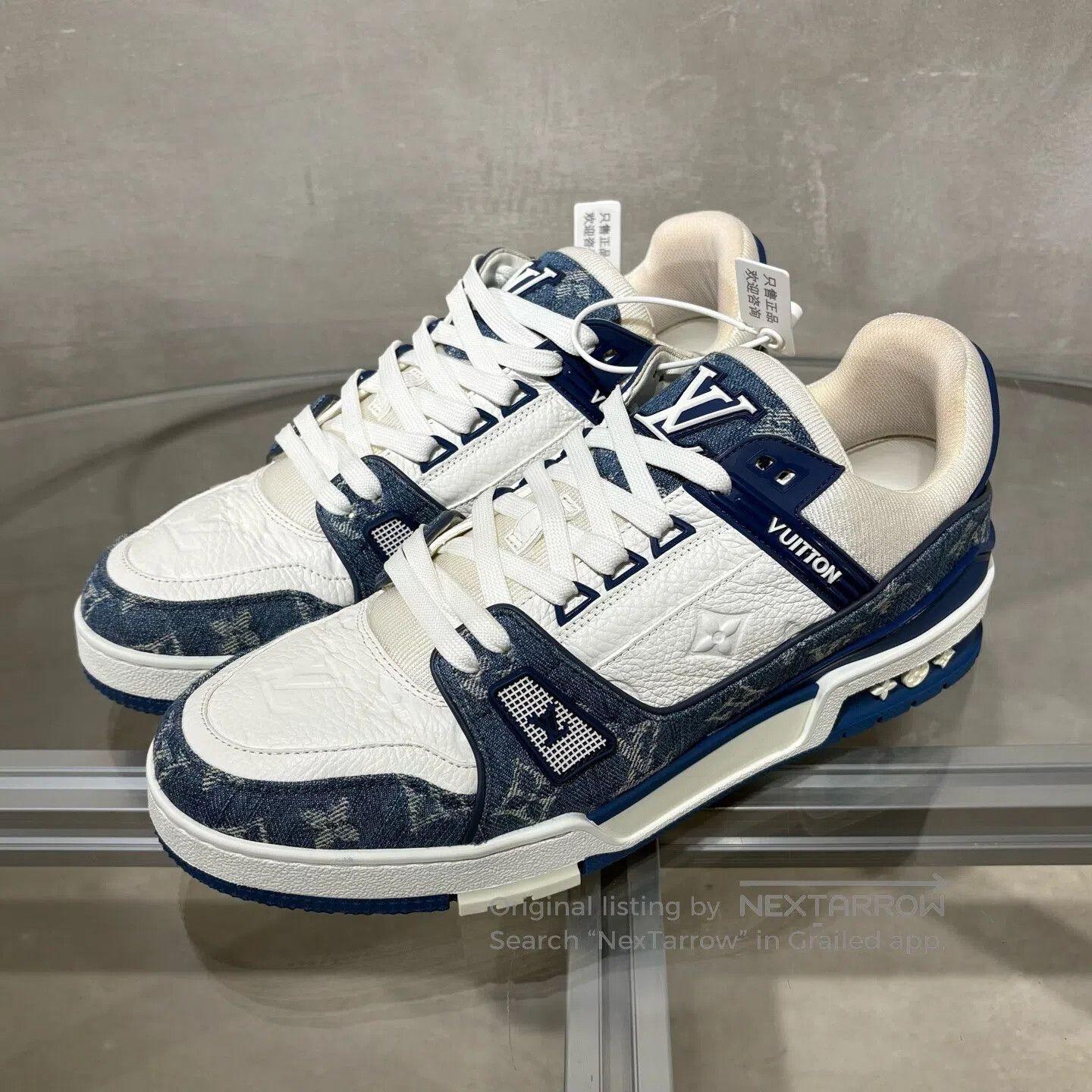 Louis Vuitton Louis Vuitton Rainer White Blue Jeans boardshoes Size US 9 / EU 42 - 1 Thumbnail