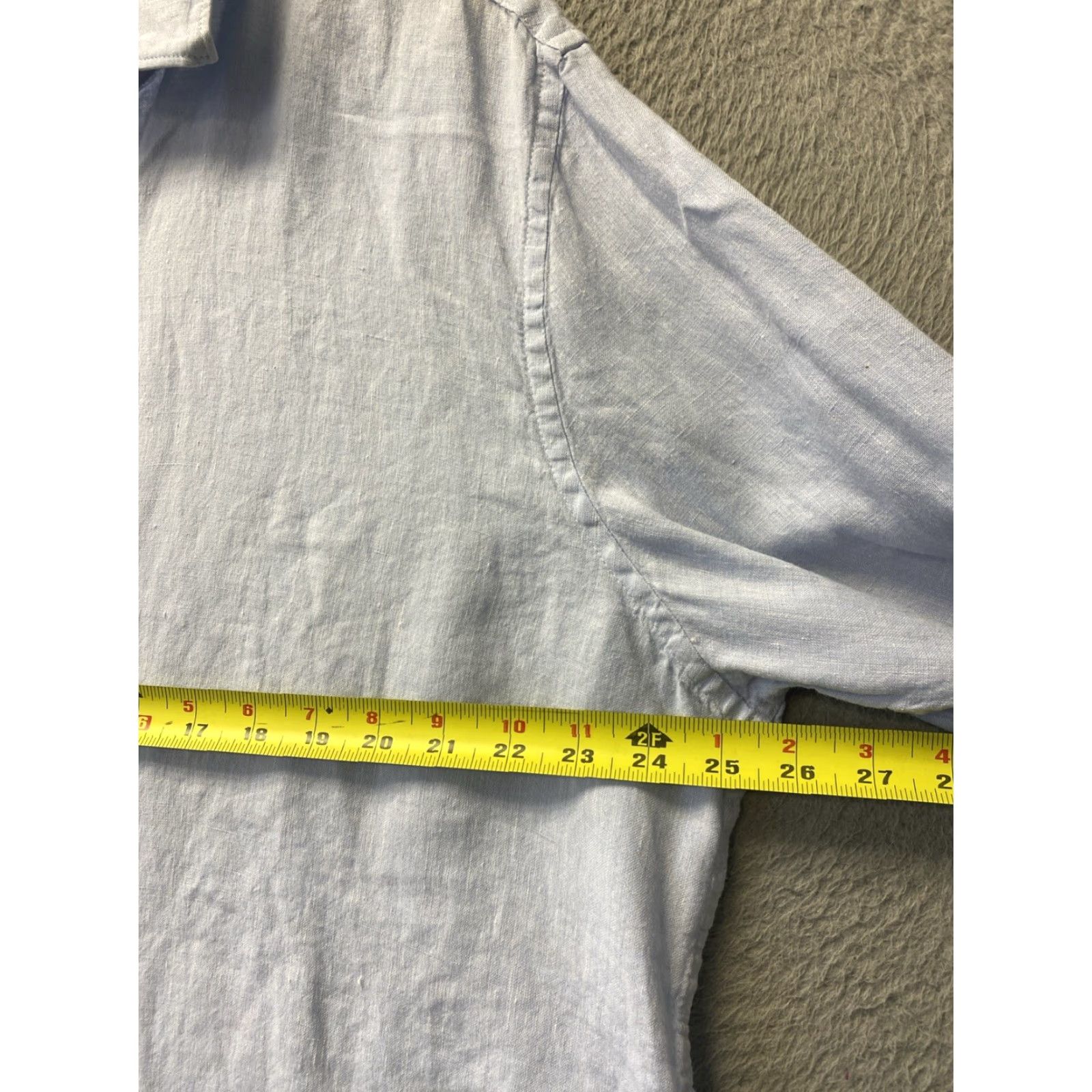 Tasso Elba TASSO ELBA Men's Button-Up Linen Shirt XXL Light Blue Solid Long Sleeve Spread Collar Winter Size US XXL / EU 58 / 5 - 5 Thumbnail