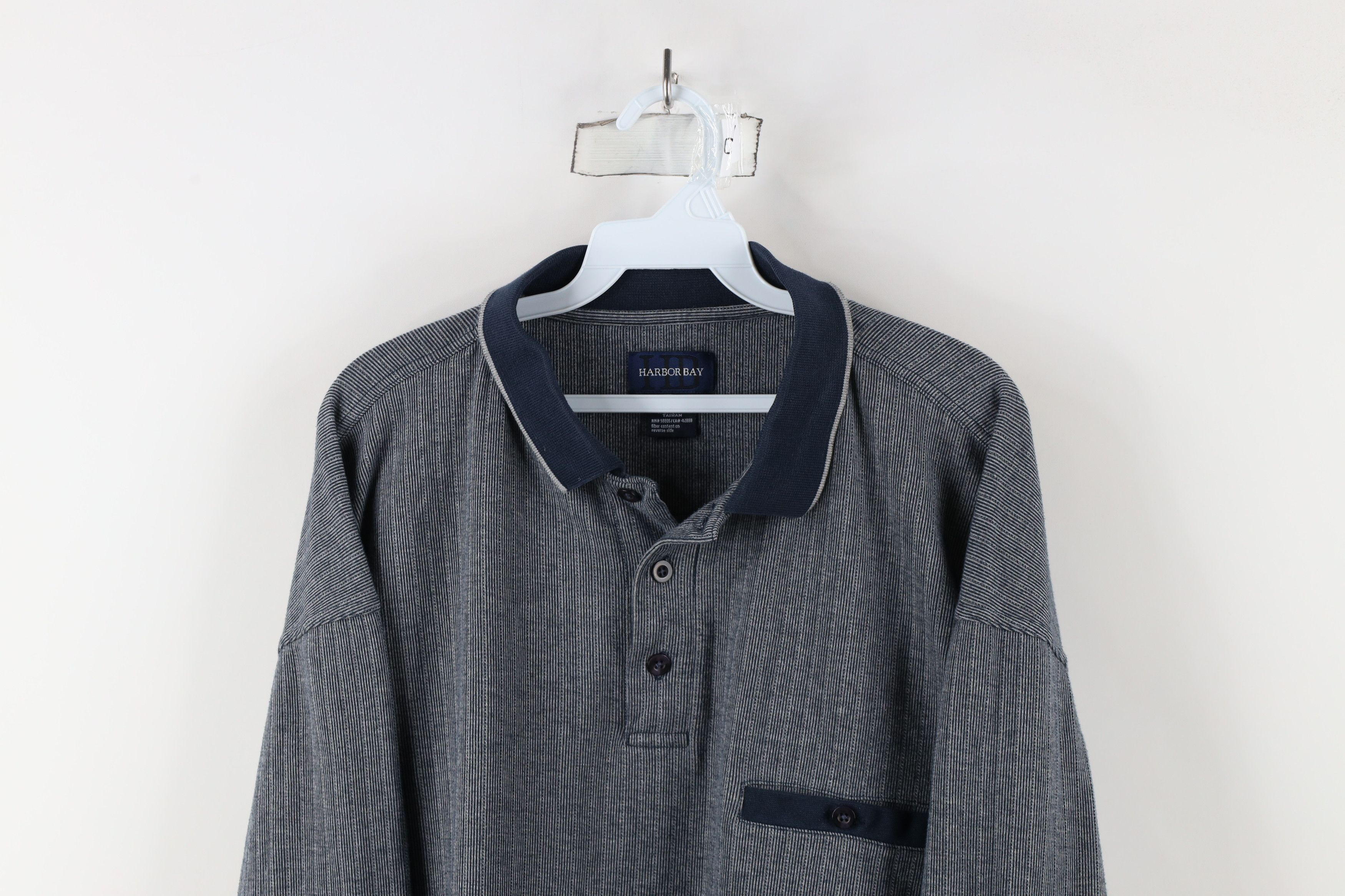 Vintage Vintage 90s Streetwear Ribbed Knit Pullover Polo Shirt Size US XXL / EU 58 / 5 - 2 Thumbnail
