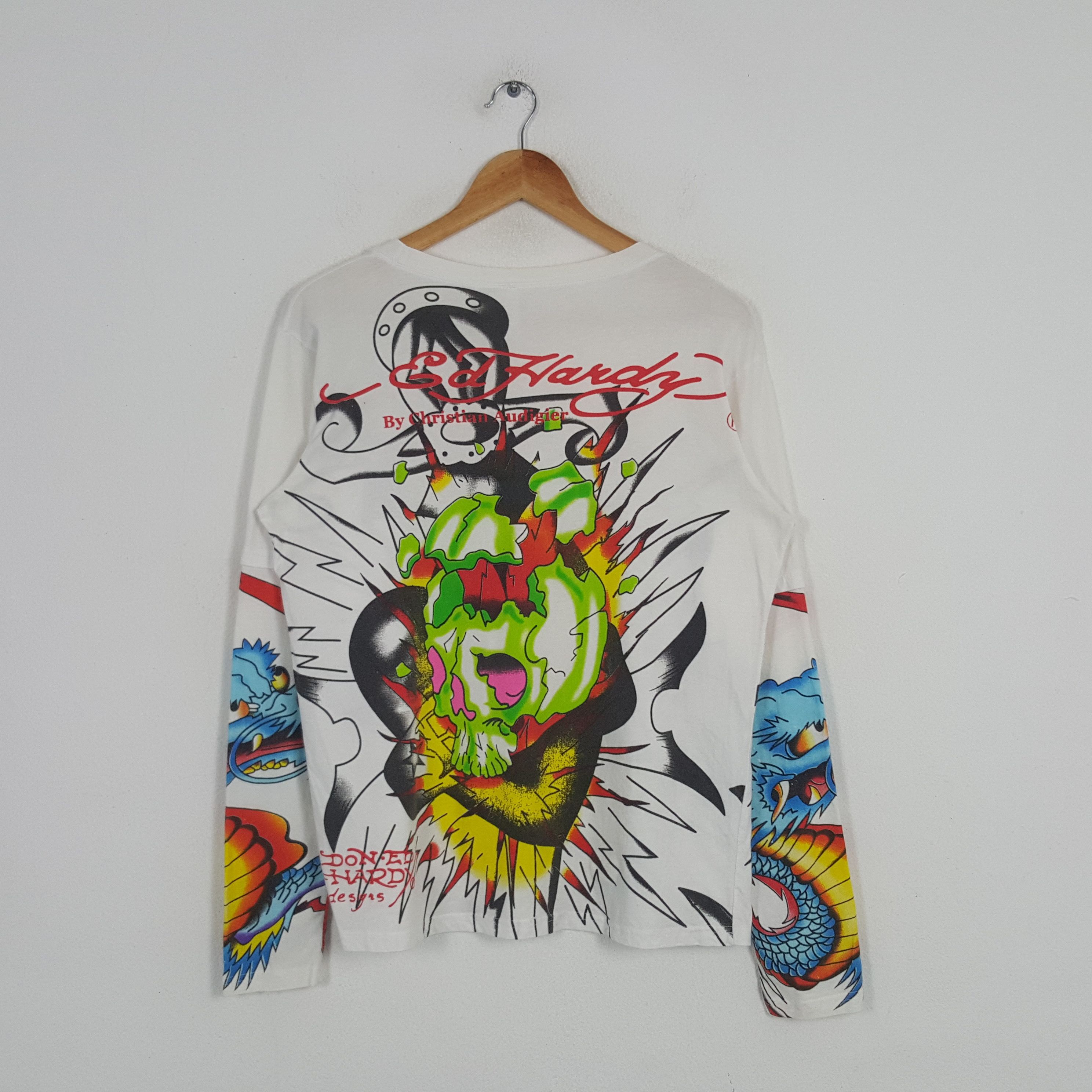 Christian Audigier × Ed Hardy × Vintage Vintage Ed Hardy by Christian Audiger American Brand Tshirt Size US L / EU 52-54 / 3 - 3 Thumbnail
