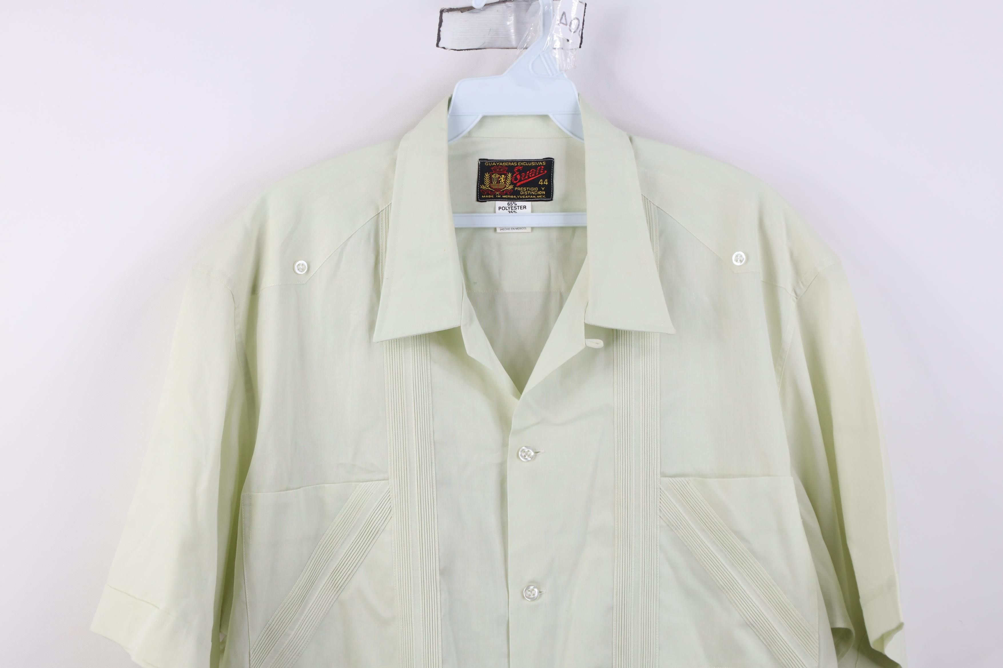 Vintage Vintage 70s Rockabilly Guayabera Beach Wedding Button Shirt Size US XXL / EU 58 / 5 - 2 Thumbnail