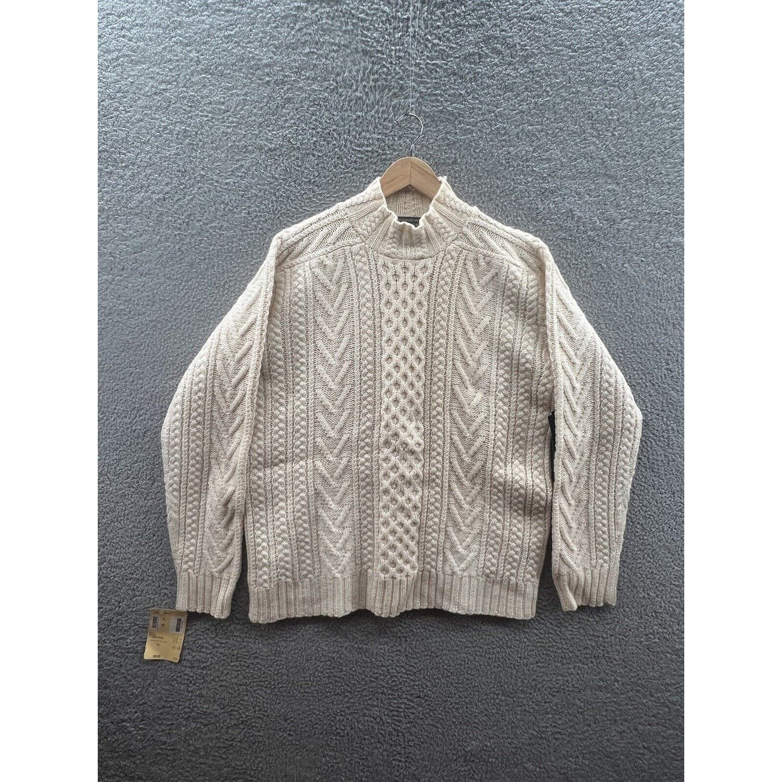 image of Ralph Lauren Lauren Ralph Hand Knit Worsted Cable Cream Sweater Size XL Nwt, Women's