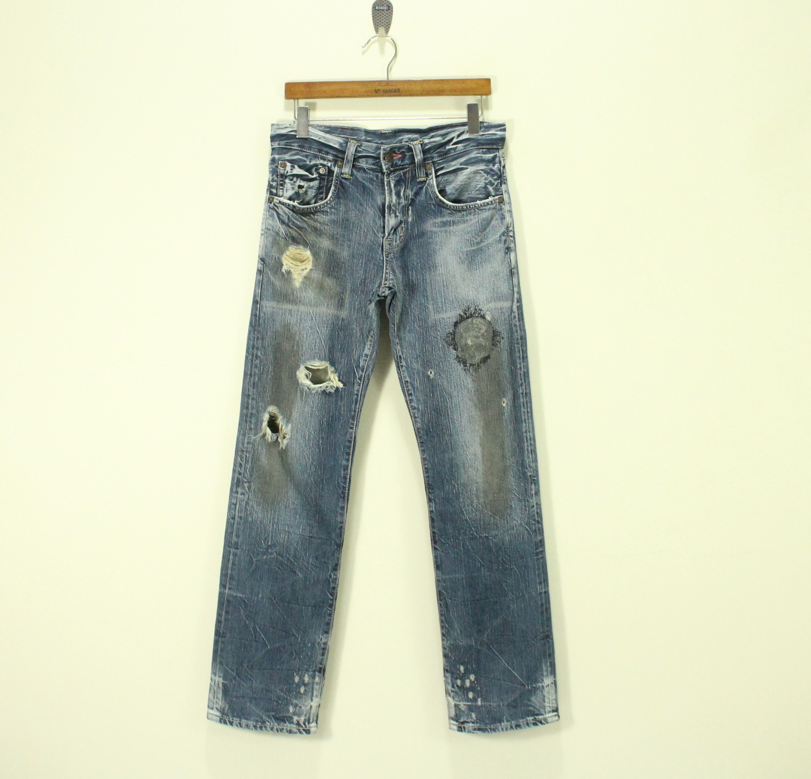 Edwin EDWIN Denim Distressed Grunge Ripped Jeans Kurt Cobain Size US 31 - 3 Thumbnail