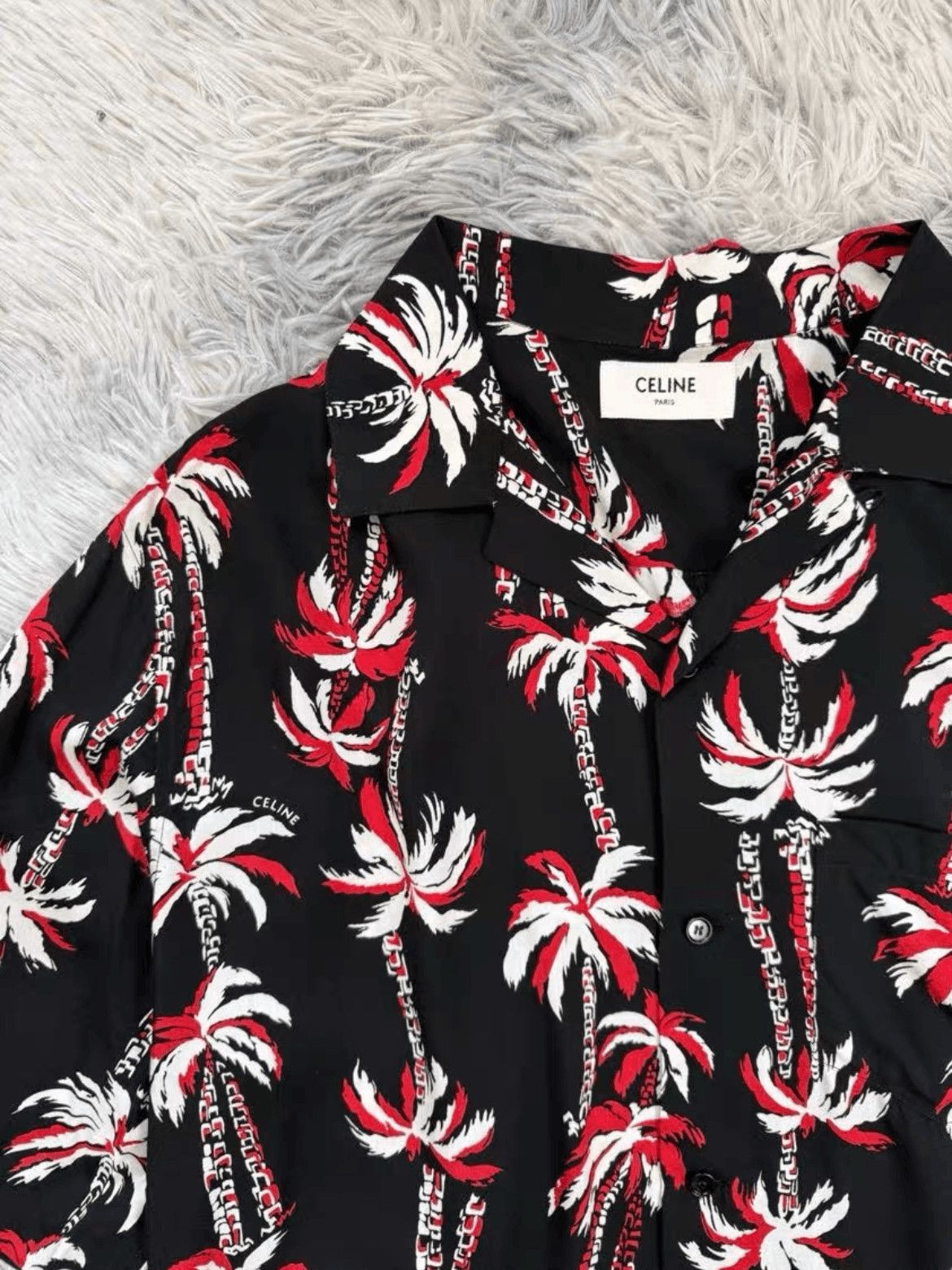 Celine Celine Sz 38 Celine 23SS Palm Tree Hawaii Shirt-2506 Size US M / EU 48-50 / 2 - 2 Thumbnail