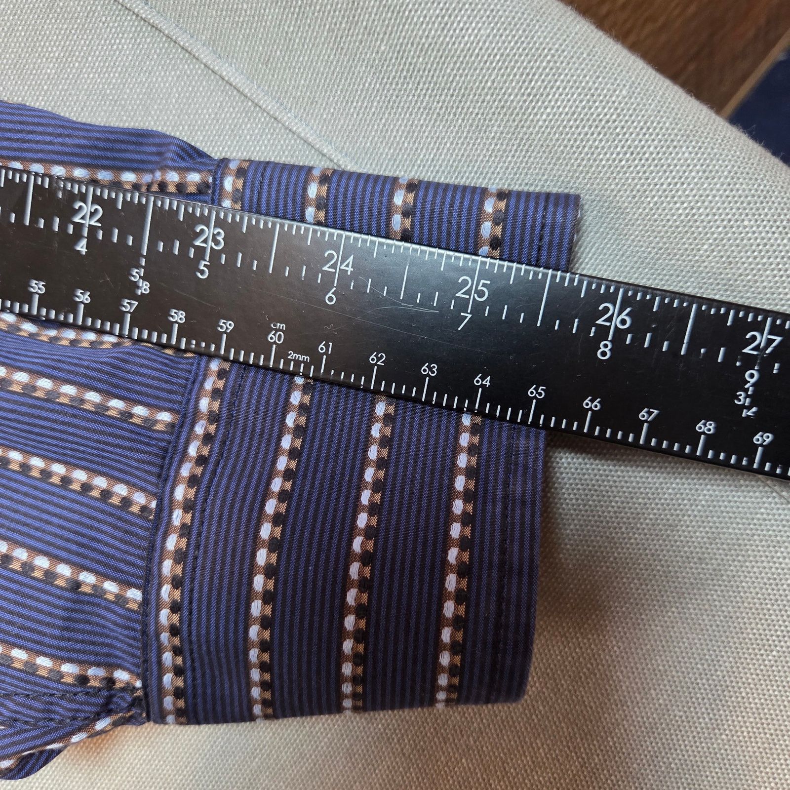 BUGATCHI Bugatchi Uomo XL Blue Stripe Cotton Button Down Shirt Size US XL / EU 56 / 4 - 15 Thumbnail