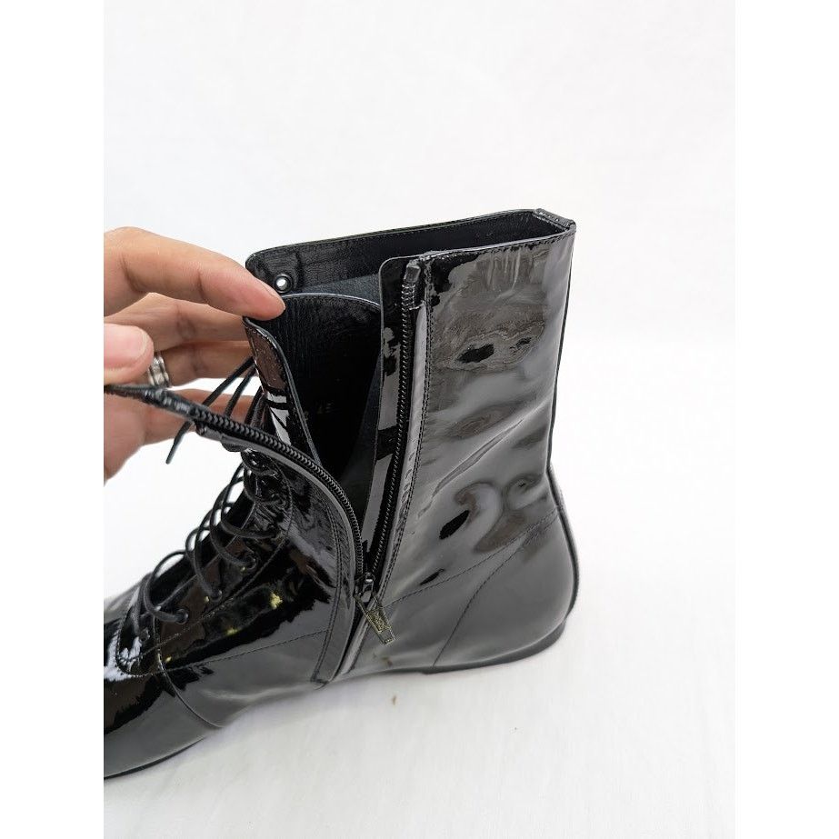 Saint Laurent Paris o1rshd1 Tadzio 05 High-Top Lace Boots in Nero Size US 12 / EU 45 - 8 Thumbnail