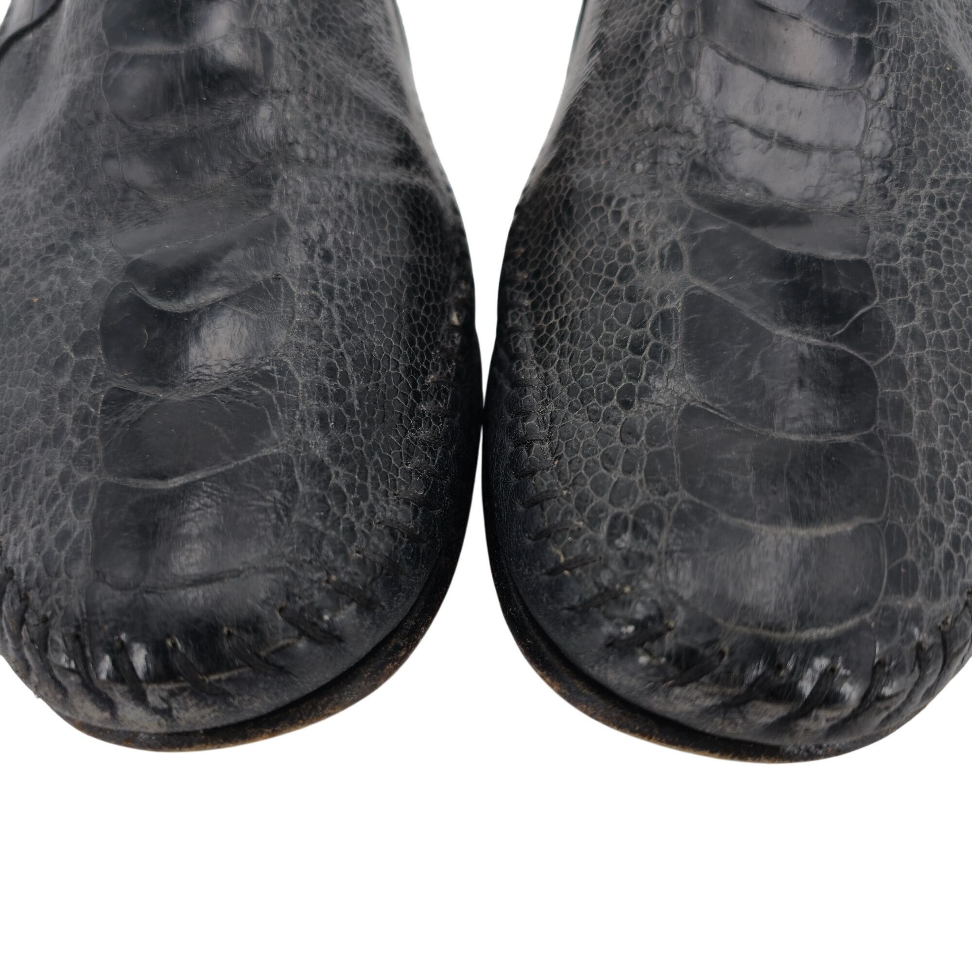 Aldo Brue Aldo Bruè Italy Exotic Navy Blue Ostrich Leg Dress Shoe 10.5 Size US 10.5 / EU 43-44 - 9 Thumbnail