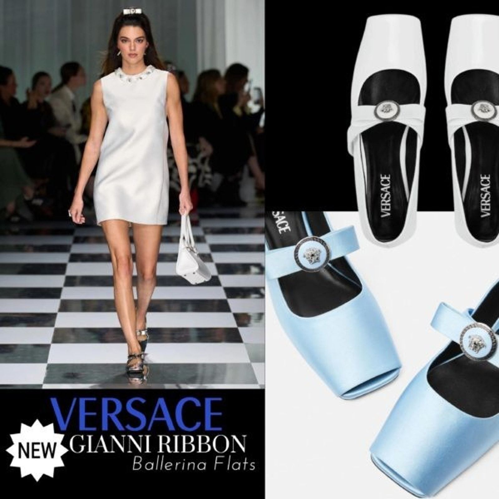 Versace VERSACE SILVER LEATHER COIN MEDUSA HEAD BOW FLATS 40 10 Size US 10 / IT 40 - 6 Thumbnail