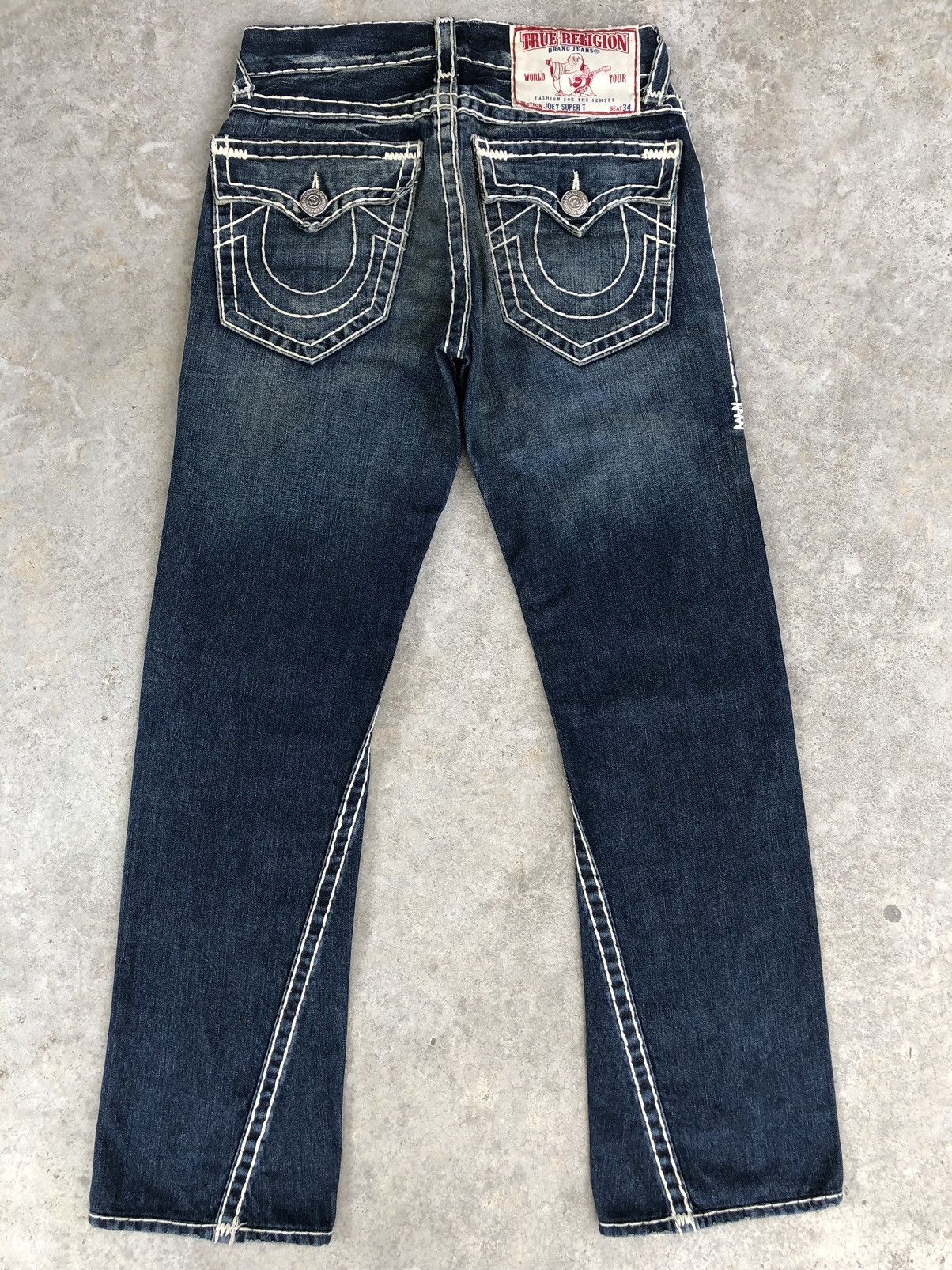 True Religion Vintage True Religion Mini Flared White Stitch Distressed Size US 31 - 1 Thumbnail
