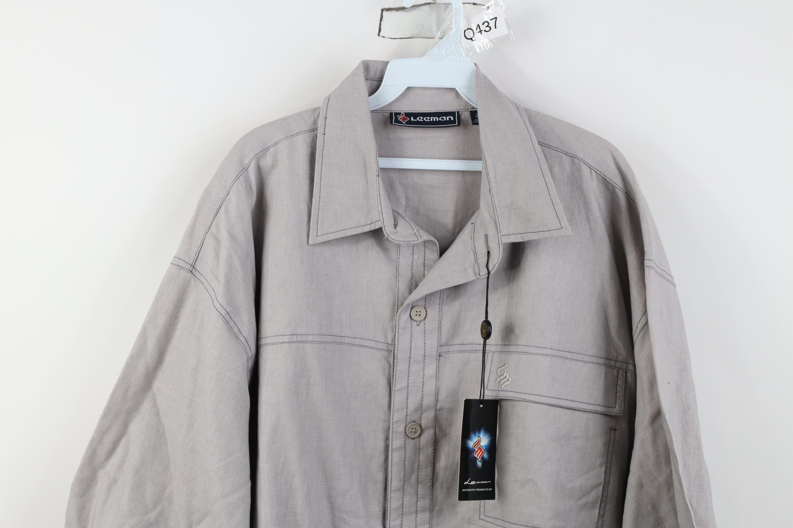 Vintage Deadstock Vintage 90s Streetwear Baggy Fit Button Shirt Gray Size US XL / EU 56 / 4 - 2 Thumbnail