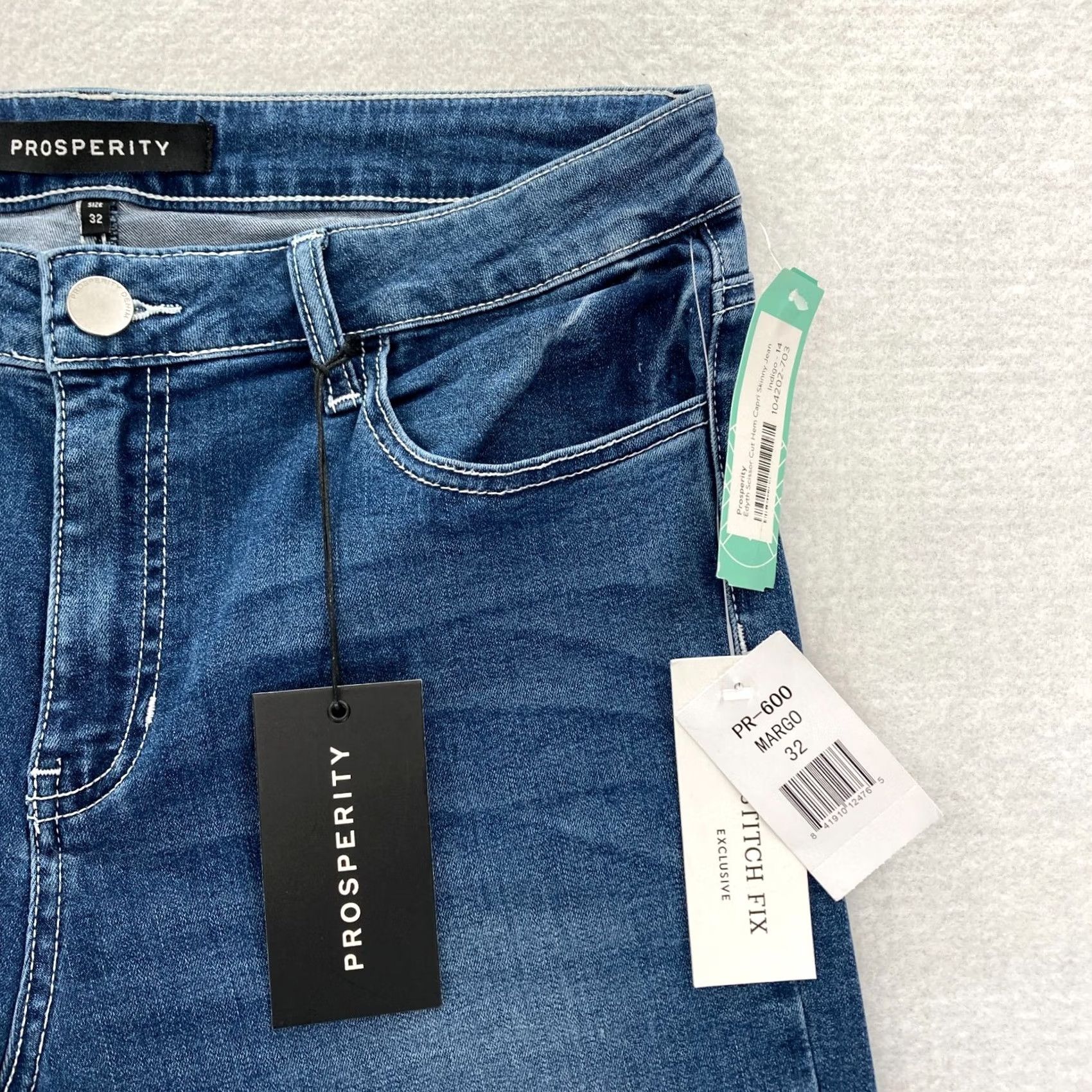 Vintage Stitch Fix Prosperity Edyth Capri Capri Skinny Jean Women's 32 Blue Size 24" / US 00 / IT 34 - 3 Thumbnail