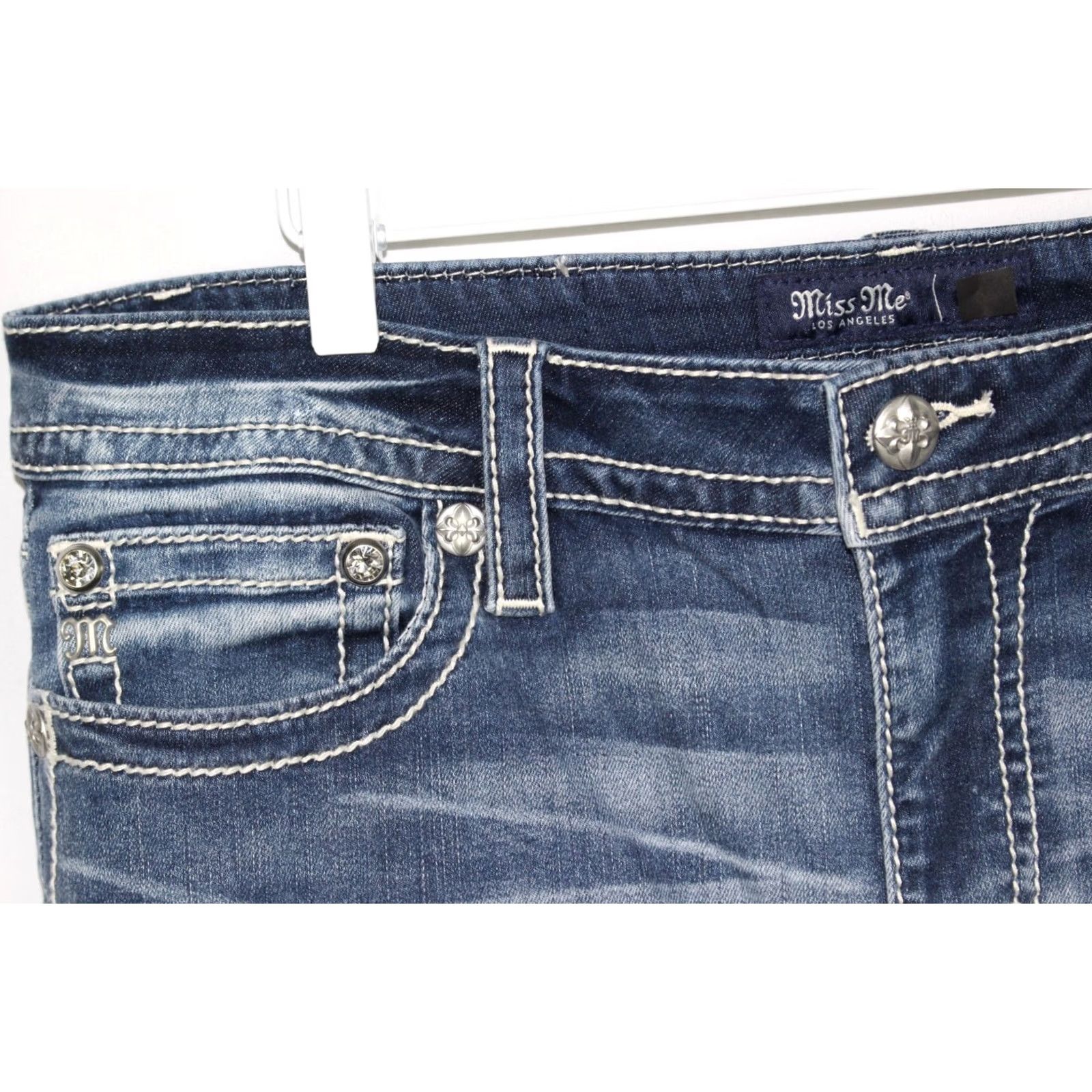 Miss Me Miss Me Jeans Erica Wing Bootcut Jeans Paisley Longhorn 33 x 32 Stretch M9437BV Blue Jeans Womens Bootscut 90s 00s Mens Womens Size 24" / US 00 / IT 34 - 4 Thumbnail