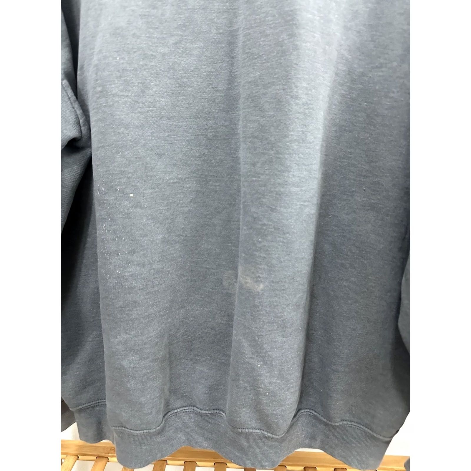 Fruit Of The Loom VTG Gradient Sun Faded Worn WIP Work FOTL Full Zip Hoodie Sweatshirt 2XL Gray Blue Nike Shirt Mens Hoodie Size US XXL / EU 58 / 5 - 7 Thumbnail