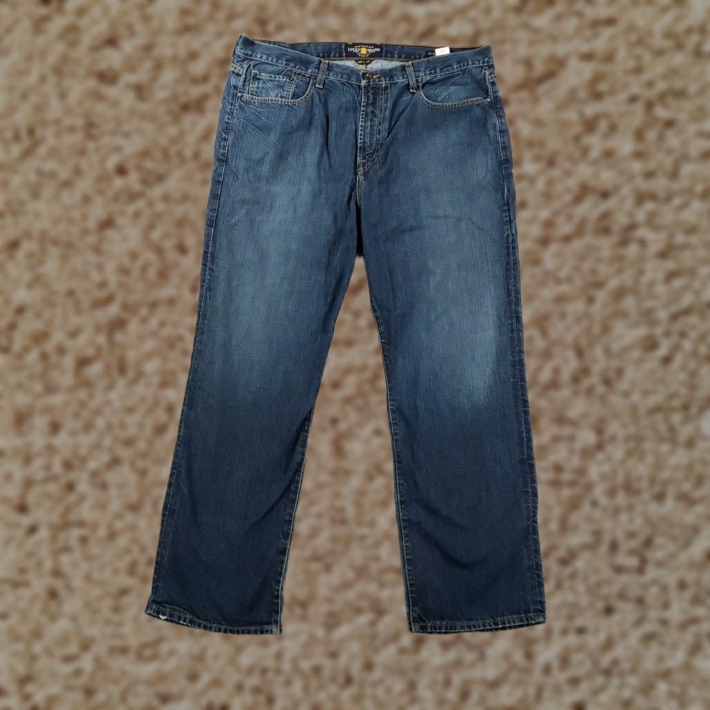 Lucky Brand Lucky Brand Jeans Mens 40x30 Blue Medium Wash 181 Relaxed Straight Denim Baggy Size US 40 / EU 56 - 1 Thumbnail