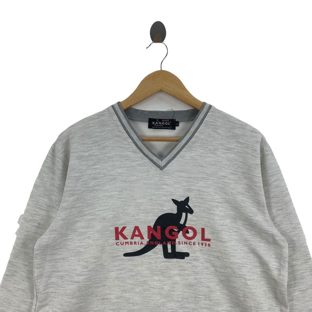 Vintage Vintage KANGOL ENGLAND V Neck Center Logo Tee Shirt Top Size L / US 10 / IT 46 - 2 Thumbnail