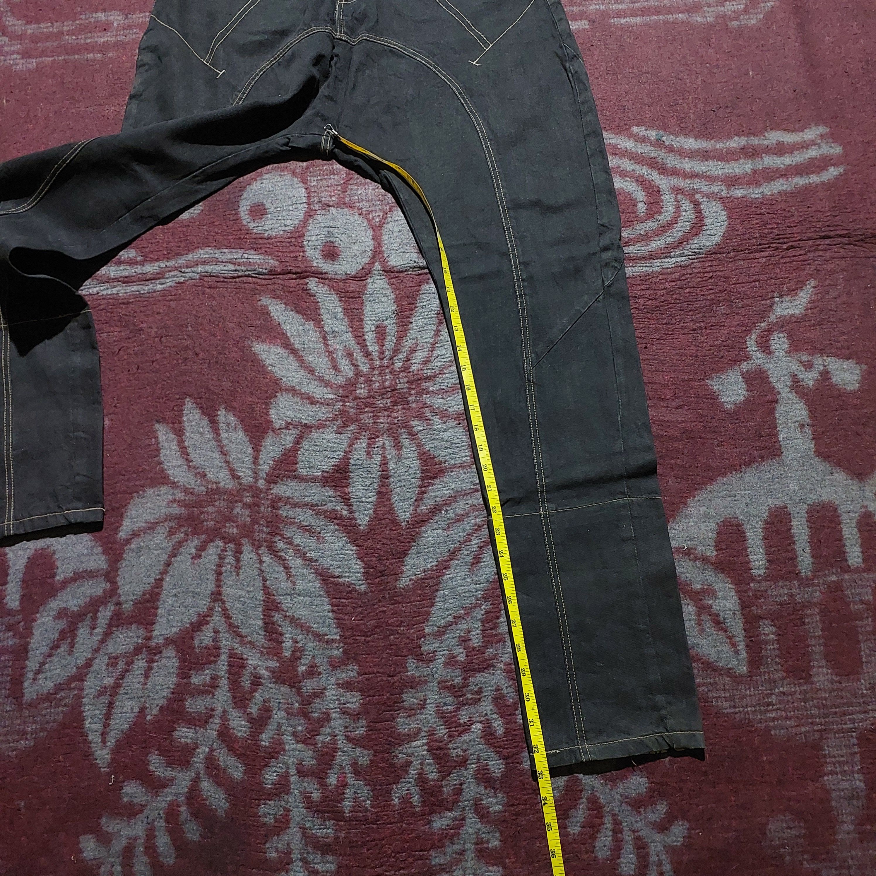 PPFM PPFM japan black skinny dropcrotch denim pants Size US 33 - 13 Thumbnail