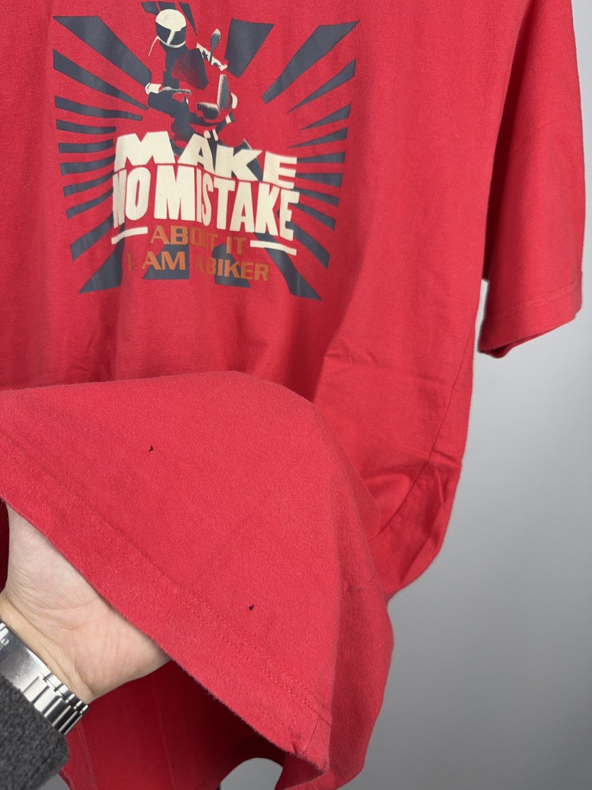 Vintage Biker Moto Graphic Tee Make No Mistake Rider Shirt Size US L / EU 52-54 / 3 - 7 Thumbnail
