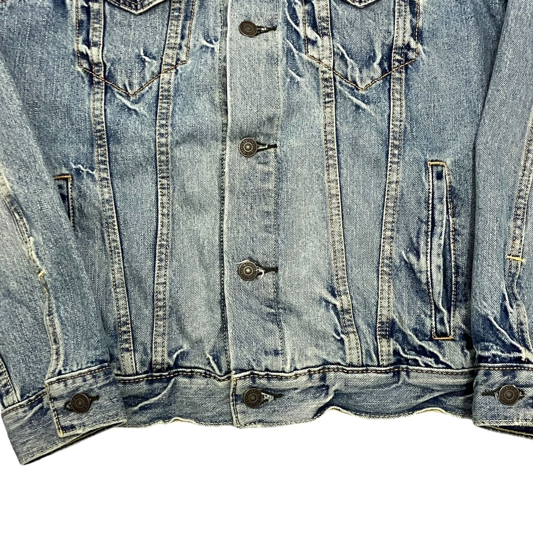 Levi's VINTAGE Levi's Denim Trucker Jacket Small Blue Red Tab Distressed Faded 72334 Mens Size US S / EU 44-46 / 1 - 3 Thumbnail