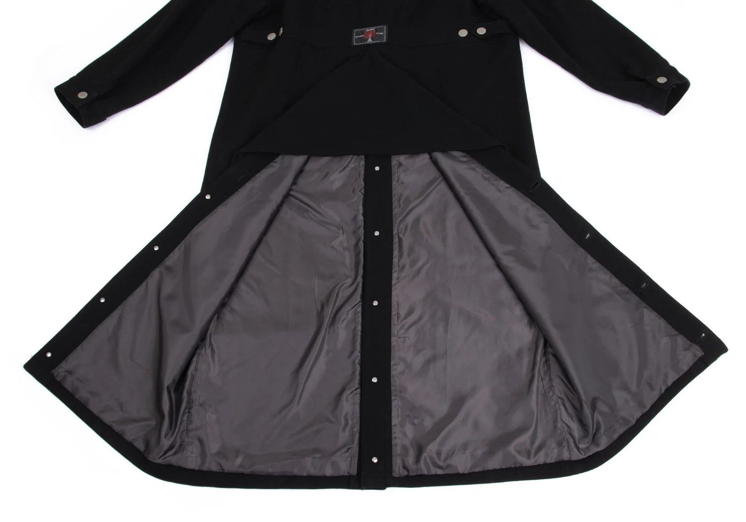 Jean Paul Gaultier Melton Wool Metal Logo Button Long Coat in Black 48 Size US M / EU 48-50 / 2 - 17 Thumbnail