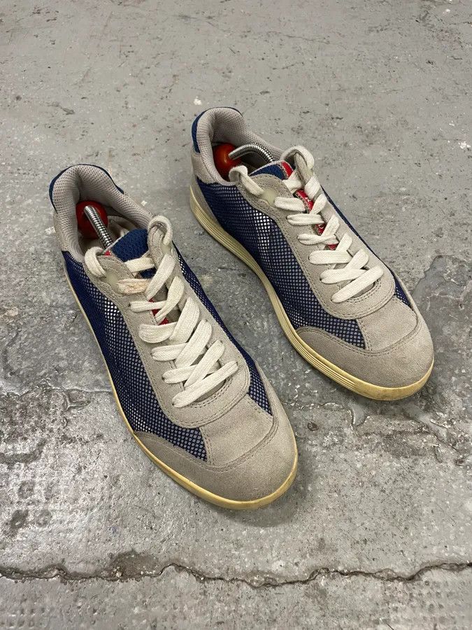 Prada 2000s Prada Grey Canvas America’s Cup Size US 6 / IT 36 - 4 Thumbnail