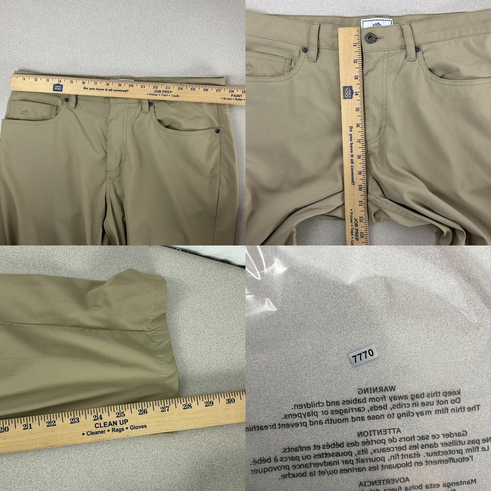 Southern Tide Southern Tide Pants Mens Beige Khakis Straight Stretch 5 Pocket Casual 34x30 Size US 34 / EU 50 - 8 Thumbnail