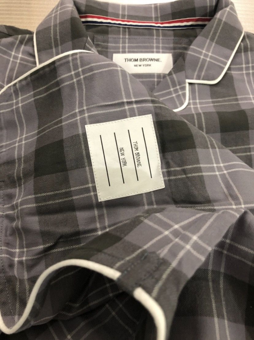 Thom Browne Thom Browne grey/lt grey flannel windowpane check top 2 NWT Size US M / EU 48-50 / 2 - 21 Thumbnail