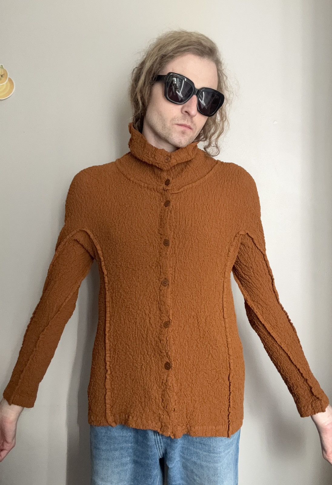 Issey Miyake ISSEY MIYAKE ME SS22 Toffee Brown Cauliflower Button Shirt Size US M / EU 48-50 / 2 - 13 Thumbnail