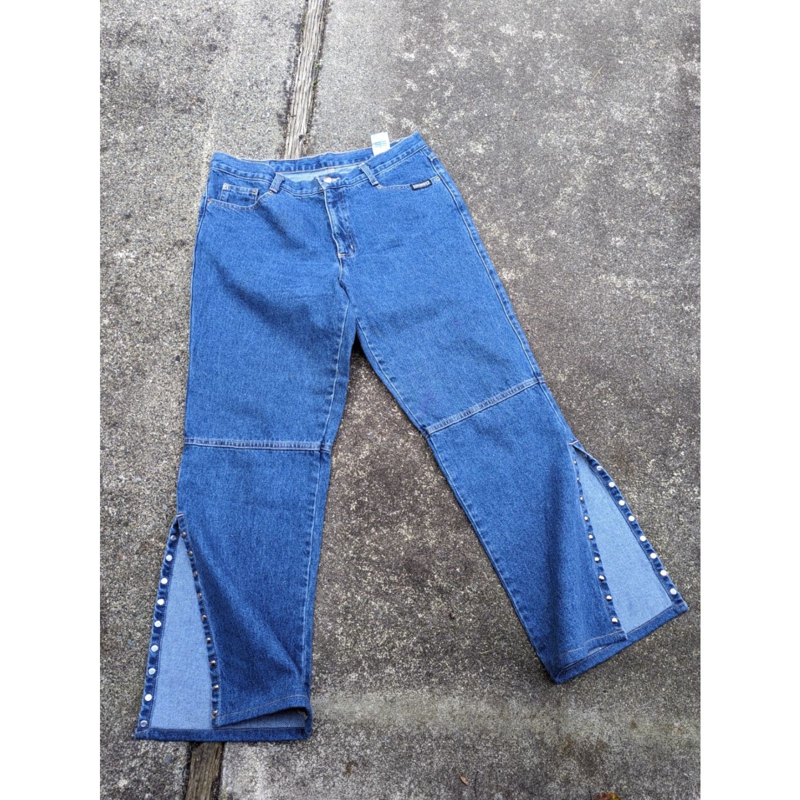 Denime VINTAGE Circle T Roughrider Jeans Denim 30" Inseam Women High Rise Studded Western 14 30" Blue Size 36" / US 14 / IT 50 - 7 Thumbnail