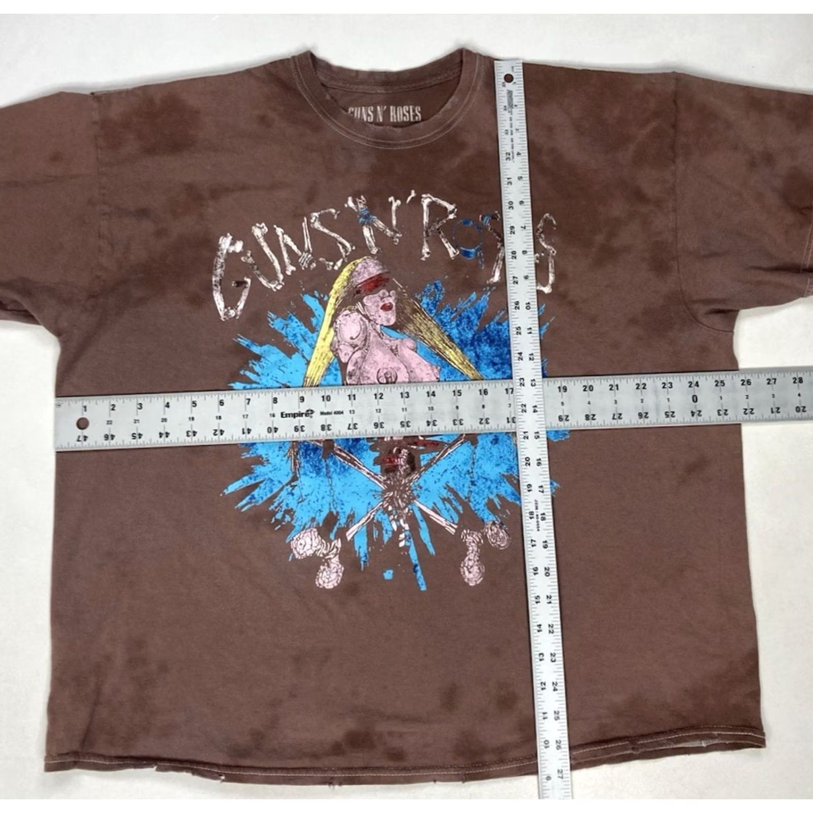 Vintage Guns N' Roses Graphic T-shirt Men XXL Brown Tie Dye Distressed Short Sleeve Music Shirt Size US XXL / EU 58 / 5 - 6 Thumbnail
