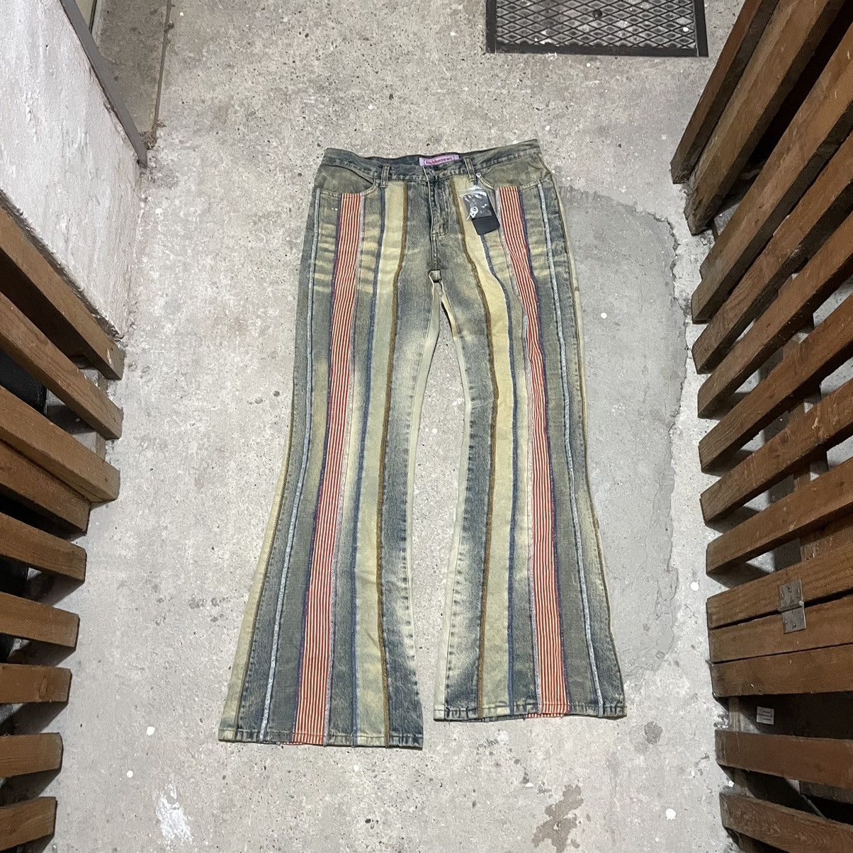 If Six Was Nine × Tornado Mart × Vintage Vintage fishbone boot cut flared jeans Size US 32 / EU 48 - 7 Thumbnail