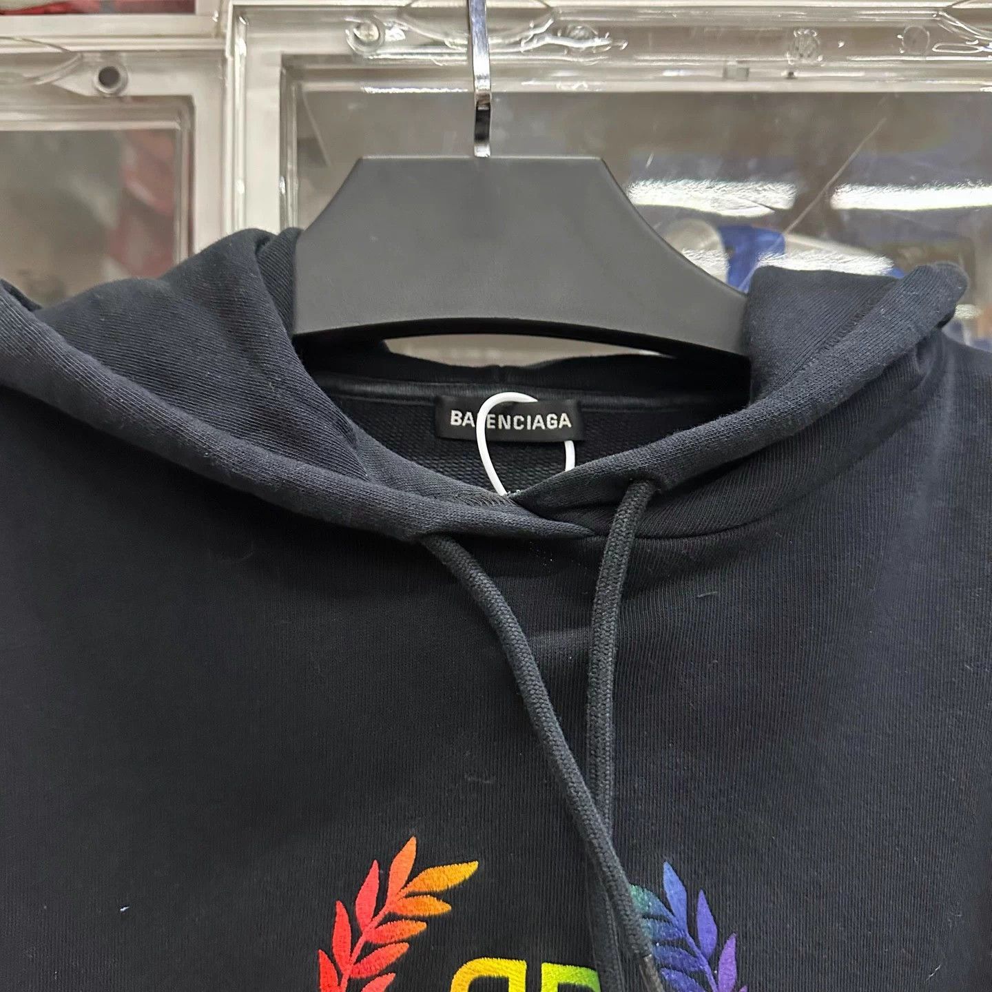 Balenciaga Size L/Balenciaga Logo Embroidered Ear Hooded Sweatshirt, Size US L / EU 52-54 / 3 - 3 Thumbnail