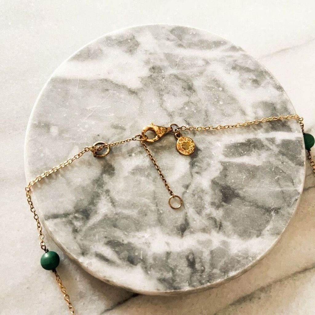 J.Crew J. Crew Beaded Necklace Green Gold Toned Metal Beaded Size ONE SIZE - 3 Thumbnail