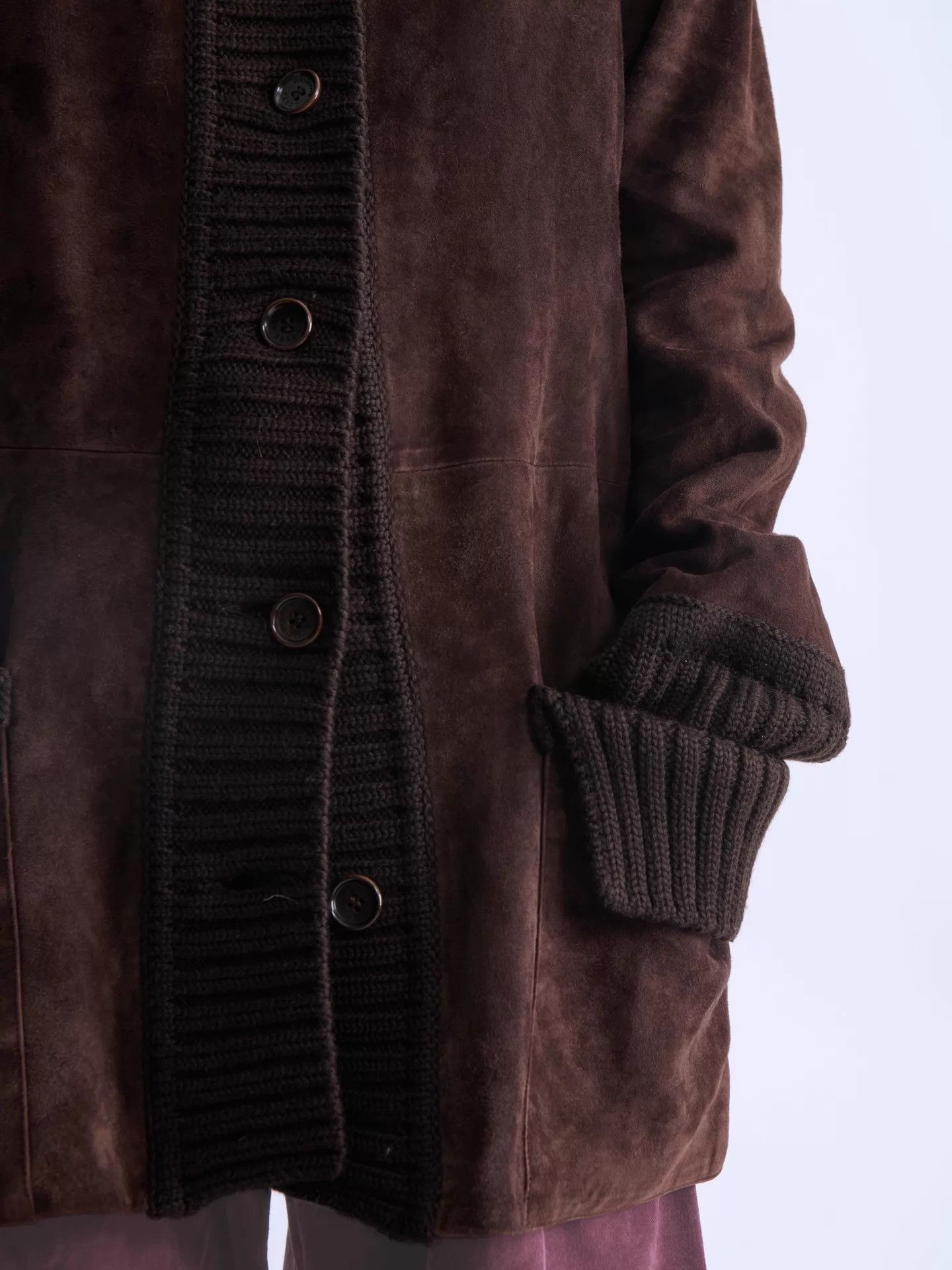 Loewe LOEWE 90s Men’s Suede & Wool Ribbed Knit Paneled Jacket Size US S / EU 44-46 / 1 - 7 Thumbnail