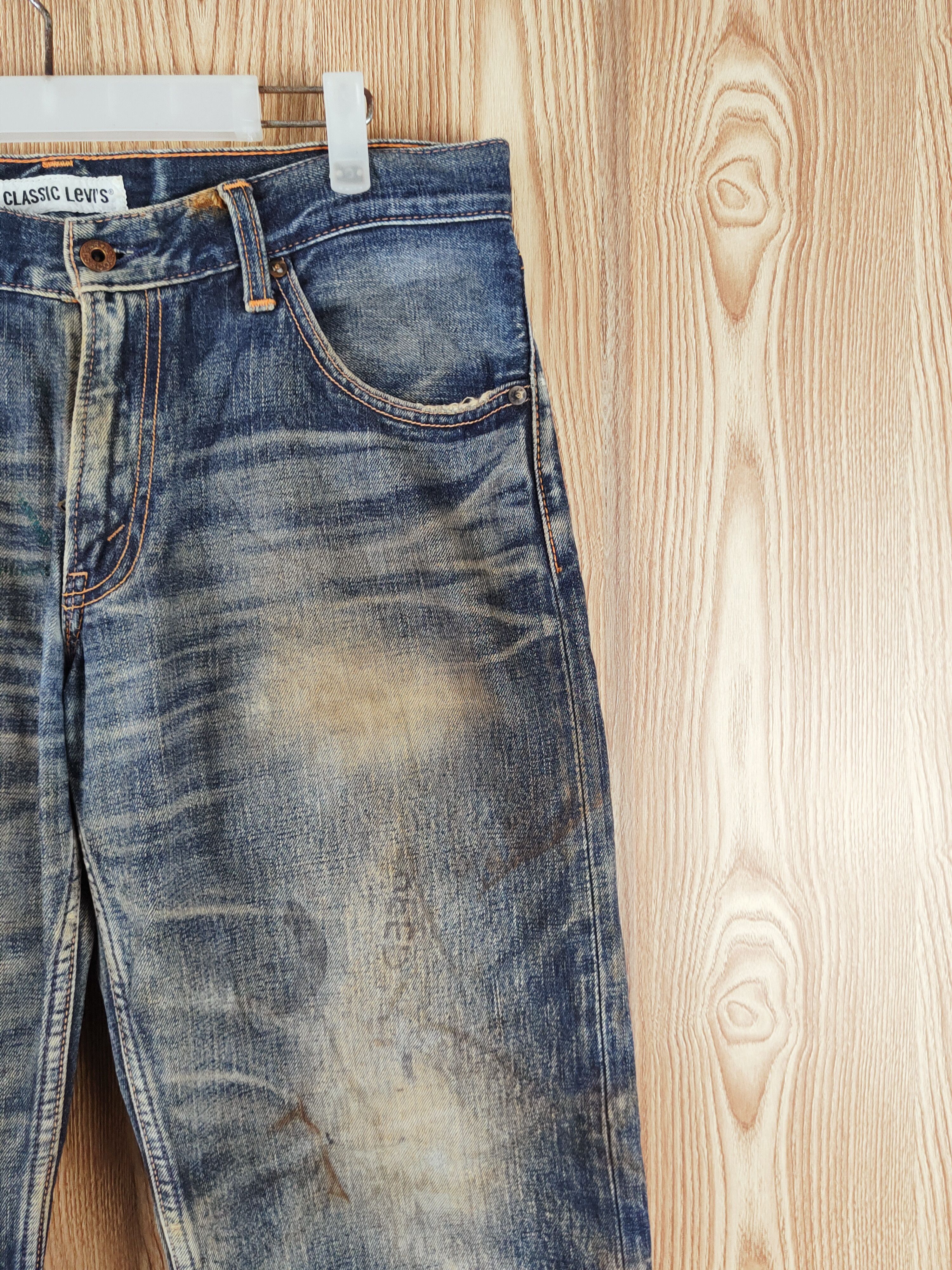 Levi's DL Levi's Dark Blue Faded Distressed Ripped Jeans #W021 Size US 34 / EU 50 - 5 Thumbnail