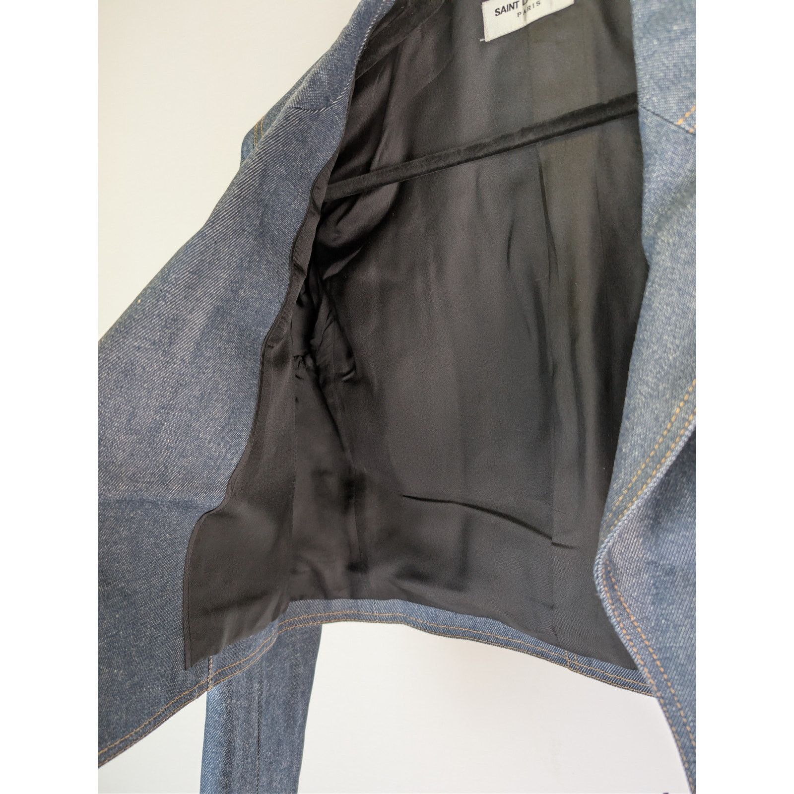 Saint Laurent Paris o1rshd1 Veste Jean Tailleur tailored denim jacket Deep Blue Size M / US 6-8 / IT 42-44 - 7 Thumbnail