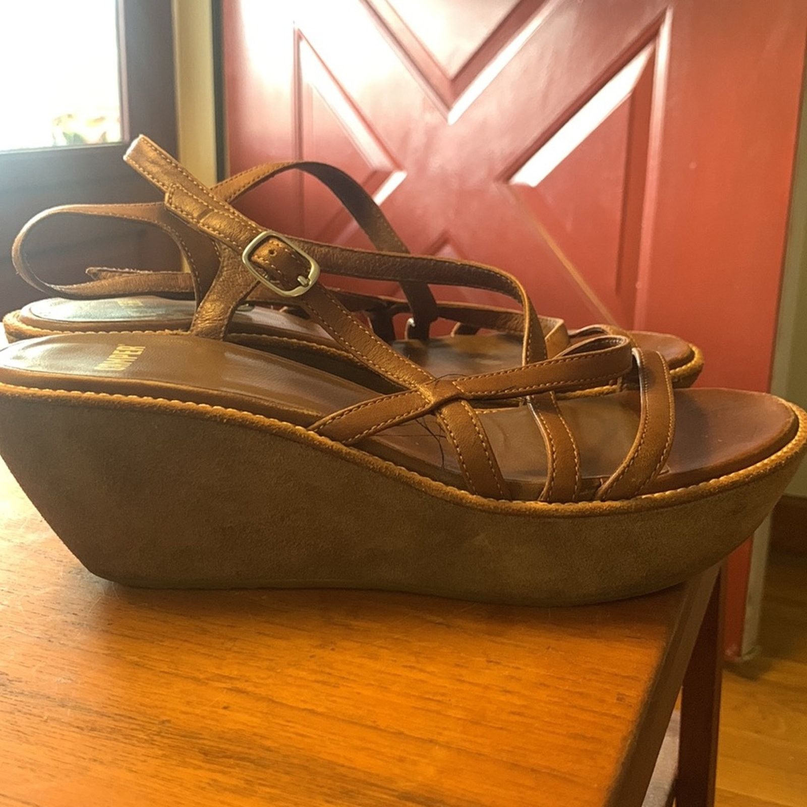 Camper Camper Spain brown strappy wedge platform sandals Size US 8 / IT 38 - 1 Thumbnail