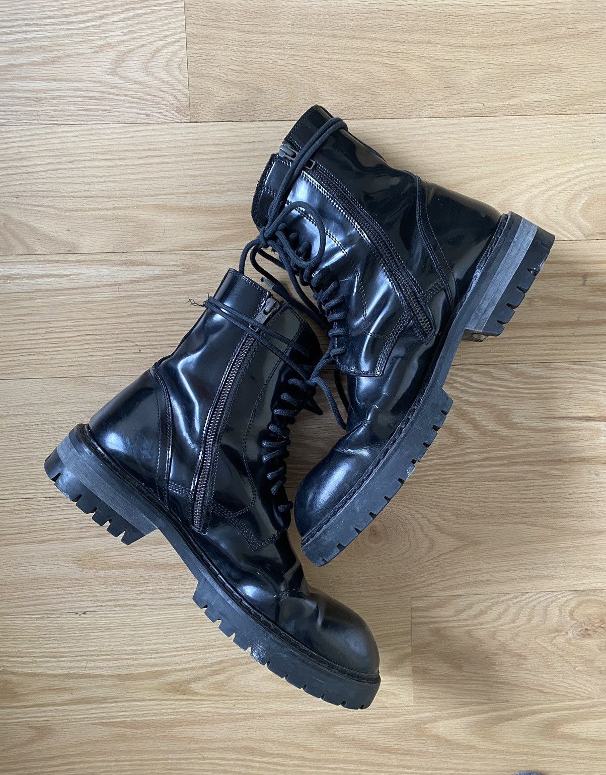 Ann Demeulemeester Side Zip Combat Boots | Grailed