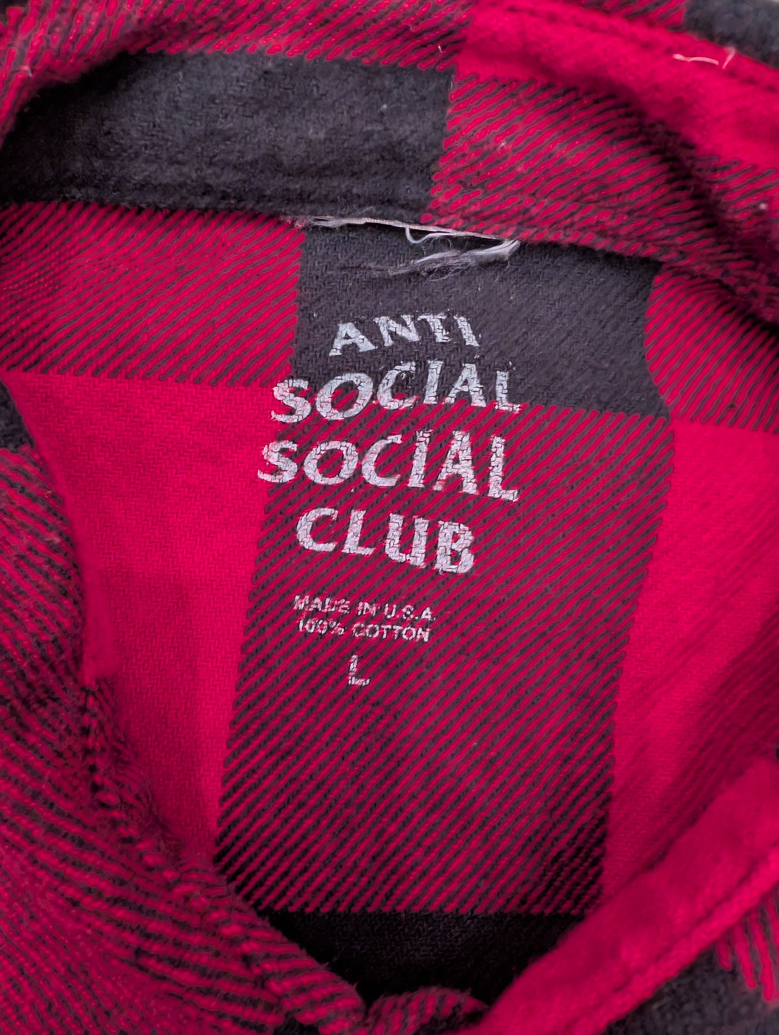 Anti Social Social Club Anti Social Social Club Kkoch Flannel Shirt Made in USA Size US L / EU 52-54 / 3 - 3 Thumbnail