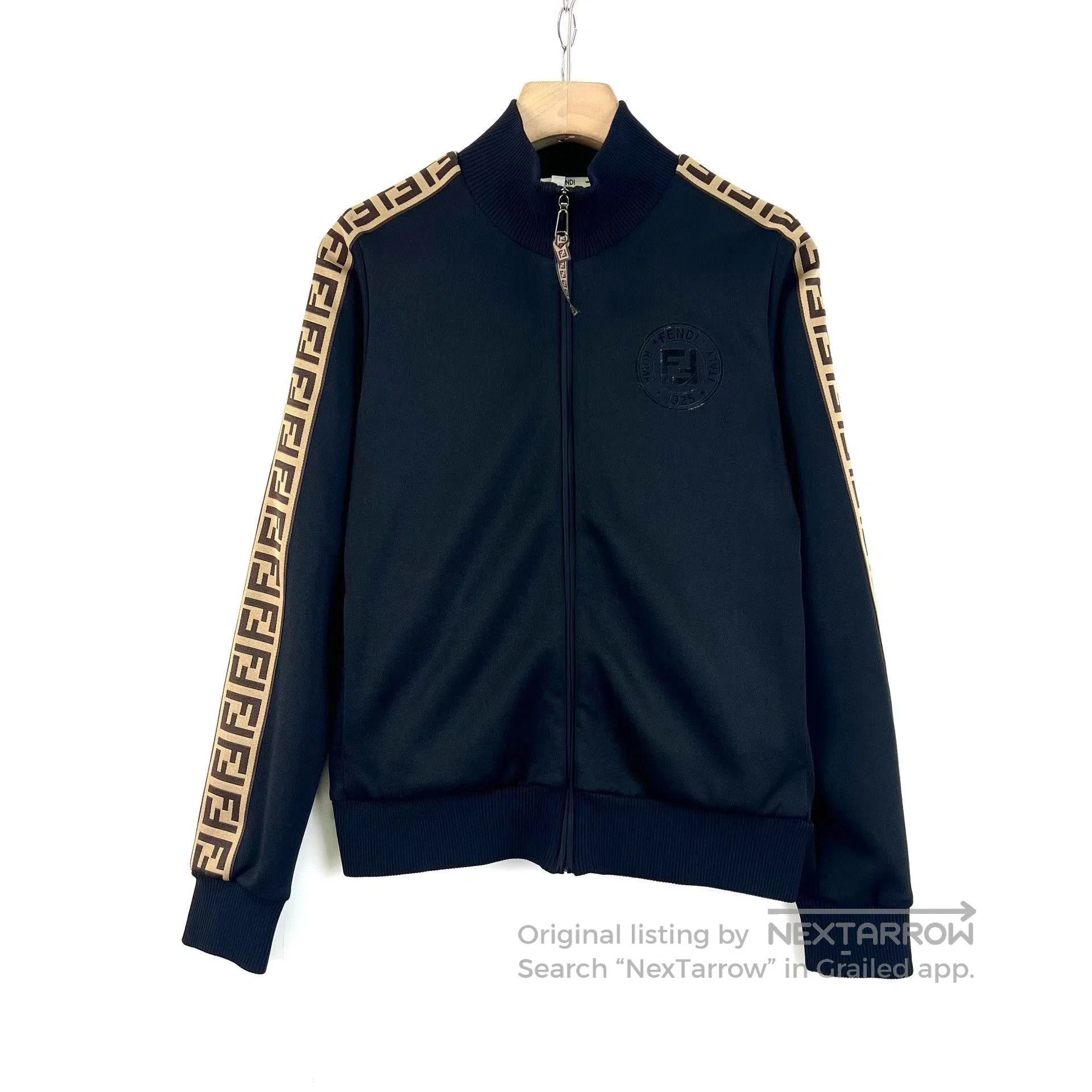 Fendi Black Bomber Jacket with Stripe Sleeves XS. Size US XS / EU 42 / 0 - 1 Thumbnail