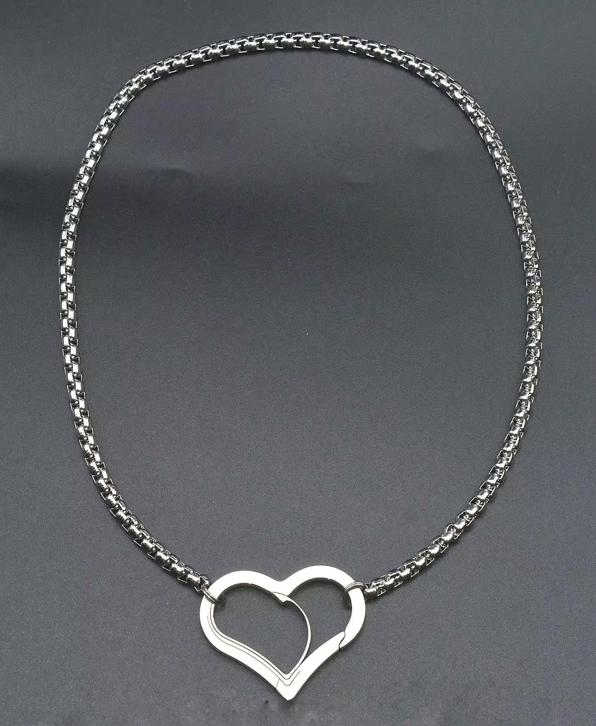 Jewelry Vintage Goth Heart Link Necklace Size ONE SIZE - 3 Thumbnail