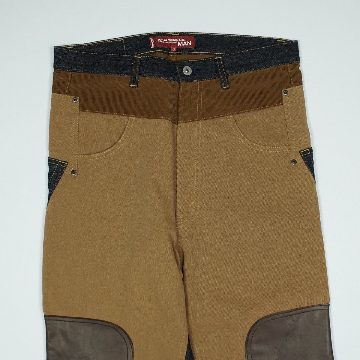 Comme des Garcons 2009 Junya Watanabe CDG Leather Panel Pants Size US 33 - 5 Thumbnail