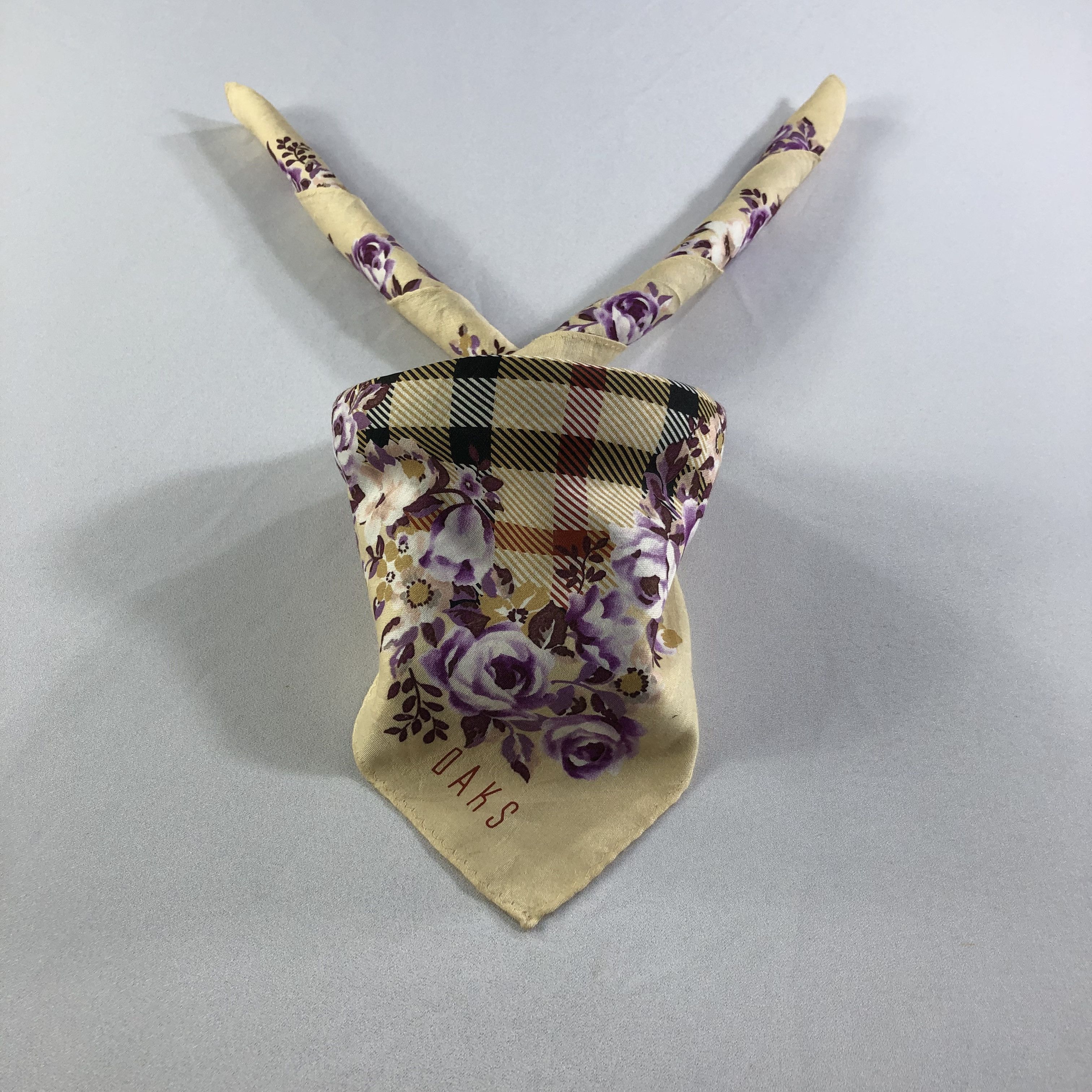 DAKS × Vintage DAKS Floral Handkerchief Neckerchief Bandana H2105 Size ONE SIZE - 1 Thumbnail