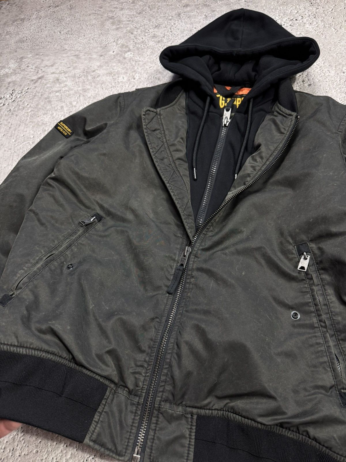 Superdry Superdry Utility Wear Hooded Bomber Jacket Double Zip L Size US L / EU 52-54 / 3 - 5 Thumbnail