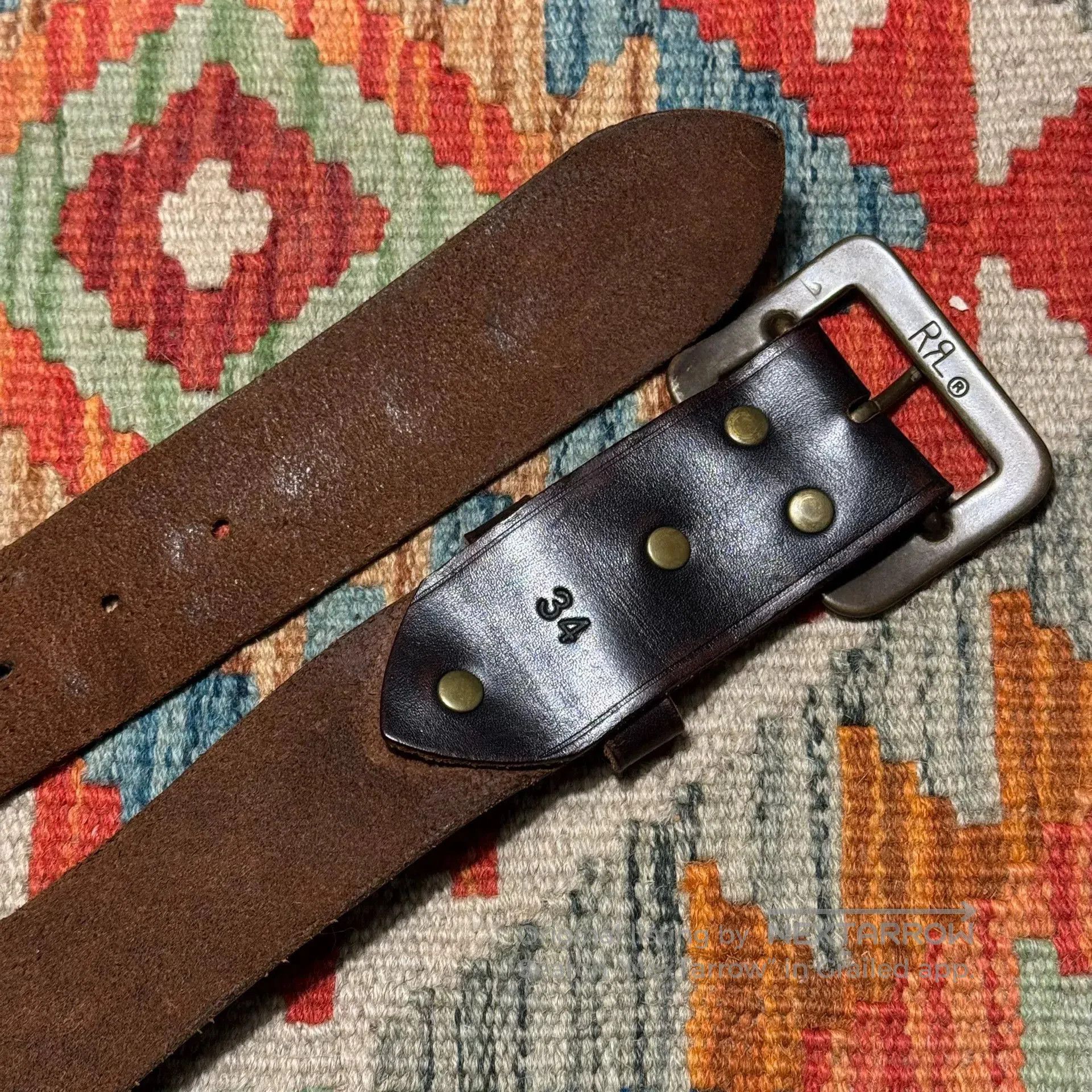 RRL Ralph Lauren Ralph Lauren Double RL Leather Belt. Size ONE SIZE - 3 Thumbnail
