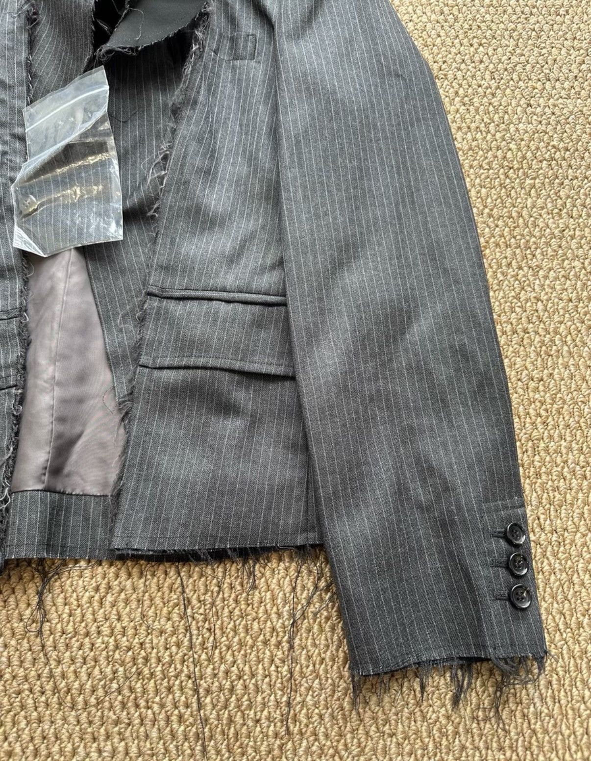 Comme des Garcons COMME des GARÇONS Striped Raw-Edge Deconstructed Blazer K23 Size US M / EU 48-50 / 2 - 8 Thumbnail