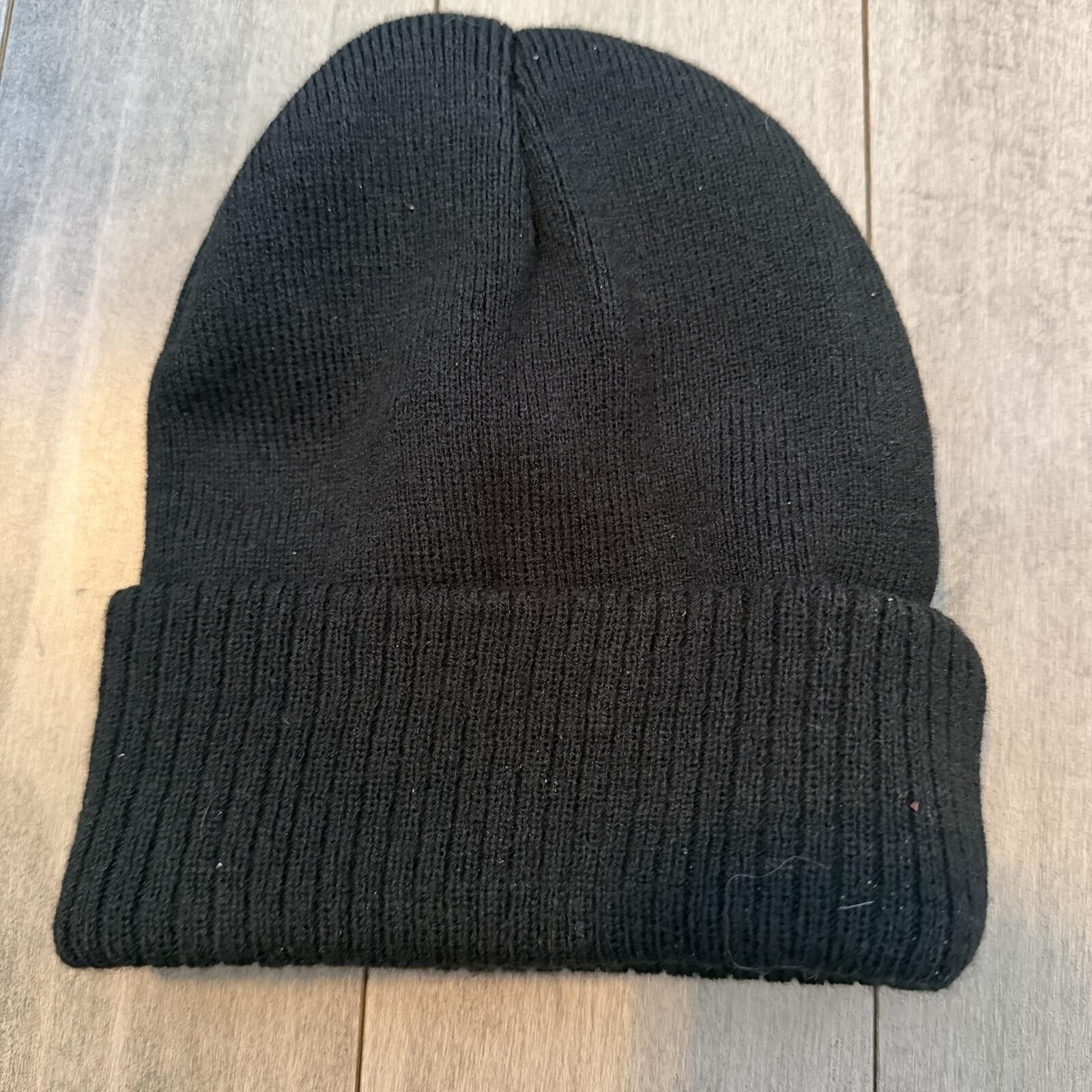 Manual Alphabet Matua Black Knit Beanie Hat with Blue Aqua Embroidered Logo Size ONE SIZE - 2 Thumbnail